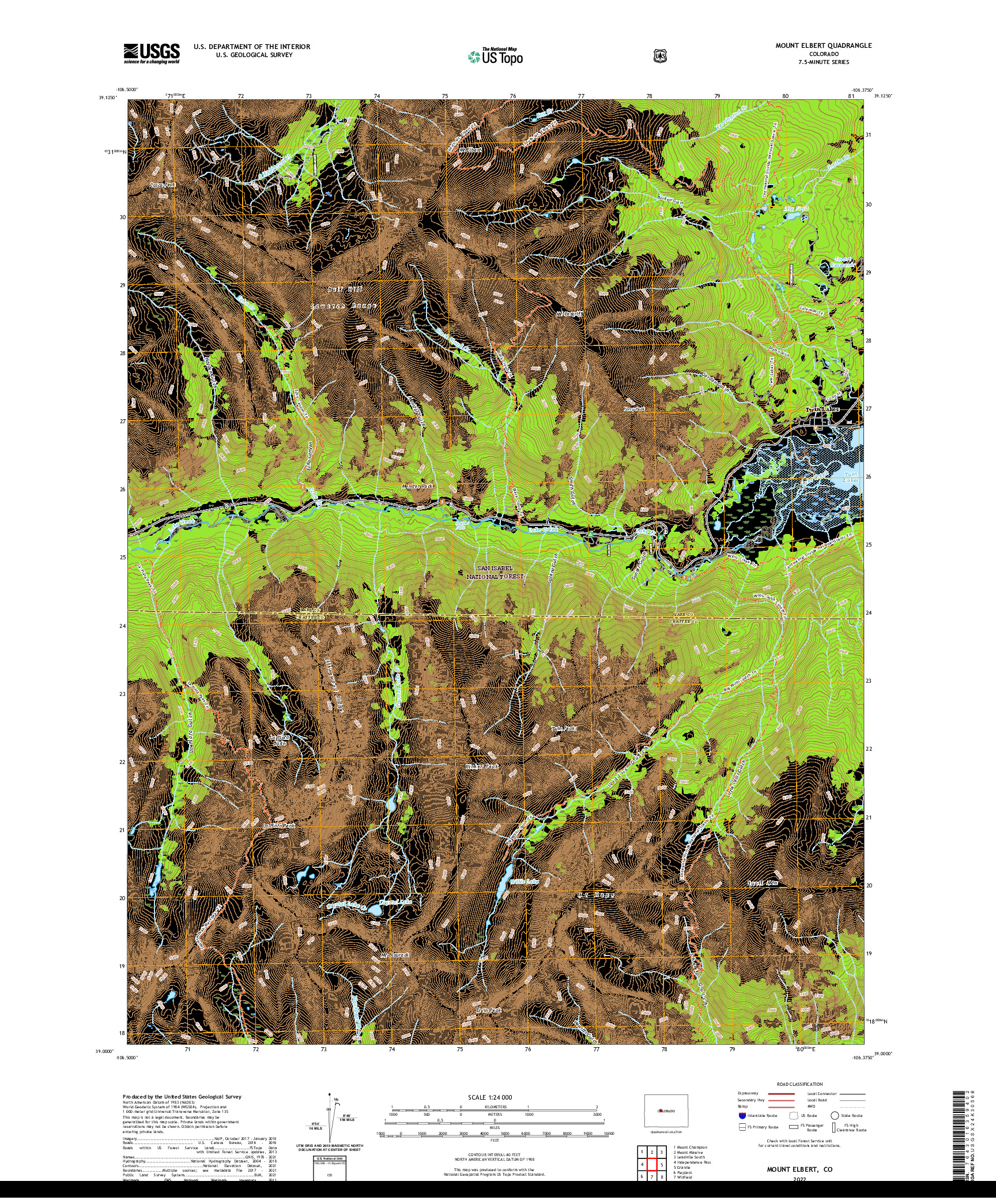 US TOPO 7.5-MINUTE MAP FOR MOUNT ELBERT, CO