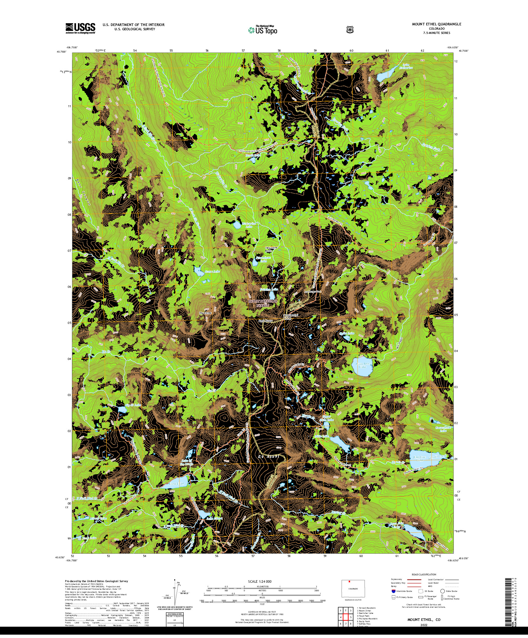 US TOPO 7.5-MINUTE MAP FOR MOUNT ETHEL, CO