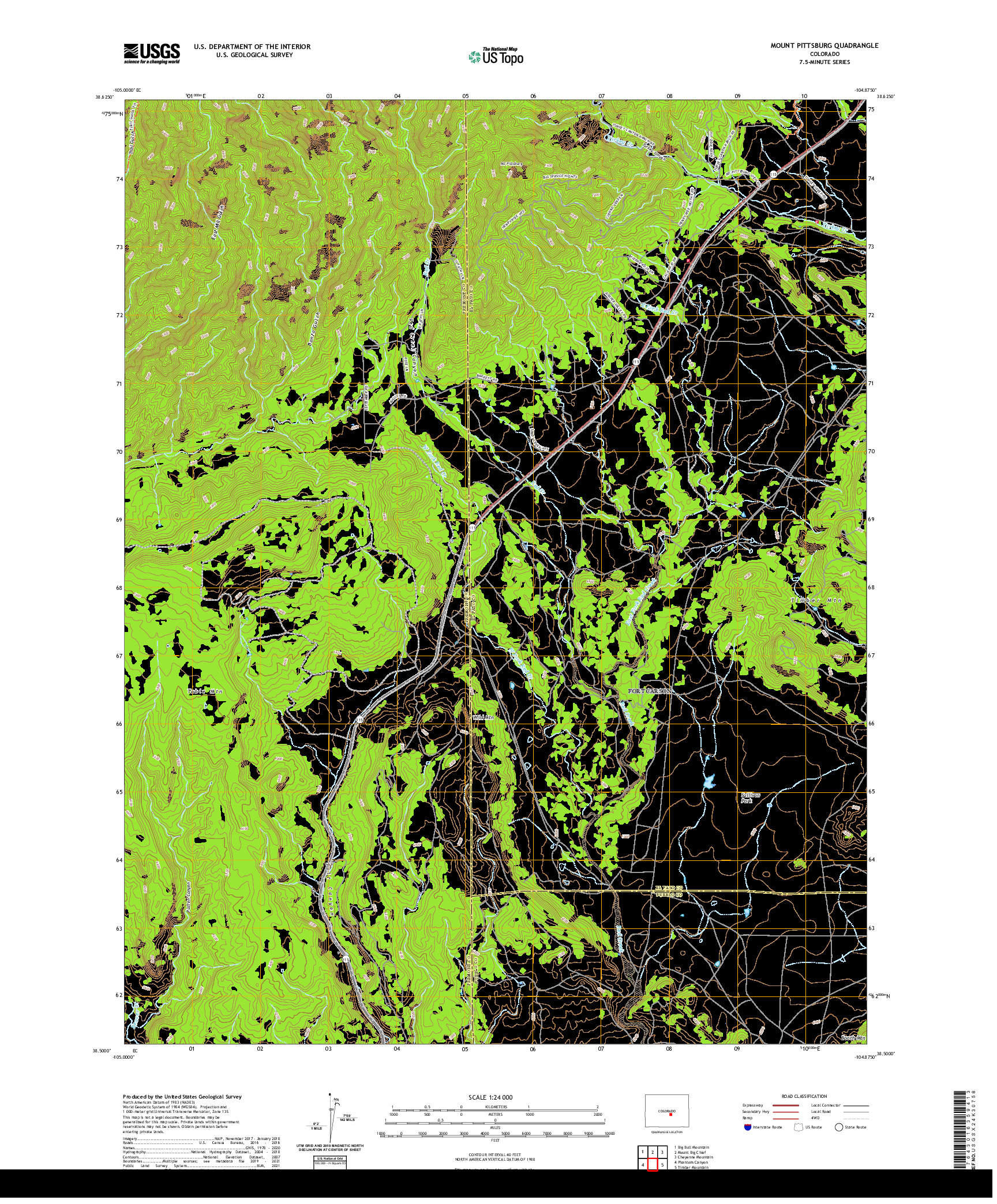 US TOPO 7.5-MINUTE MAP FOR MOUNT PITTSBURG, CO