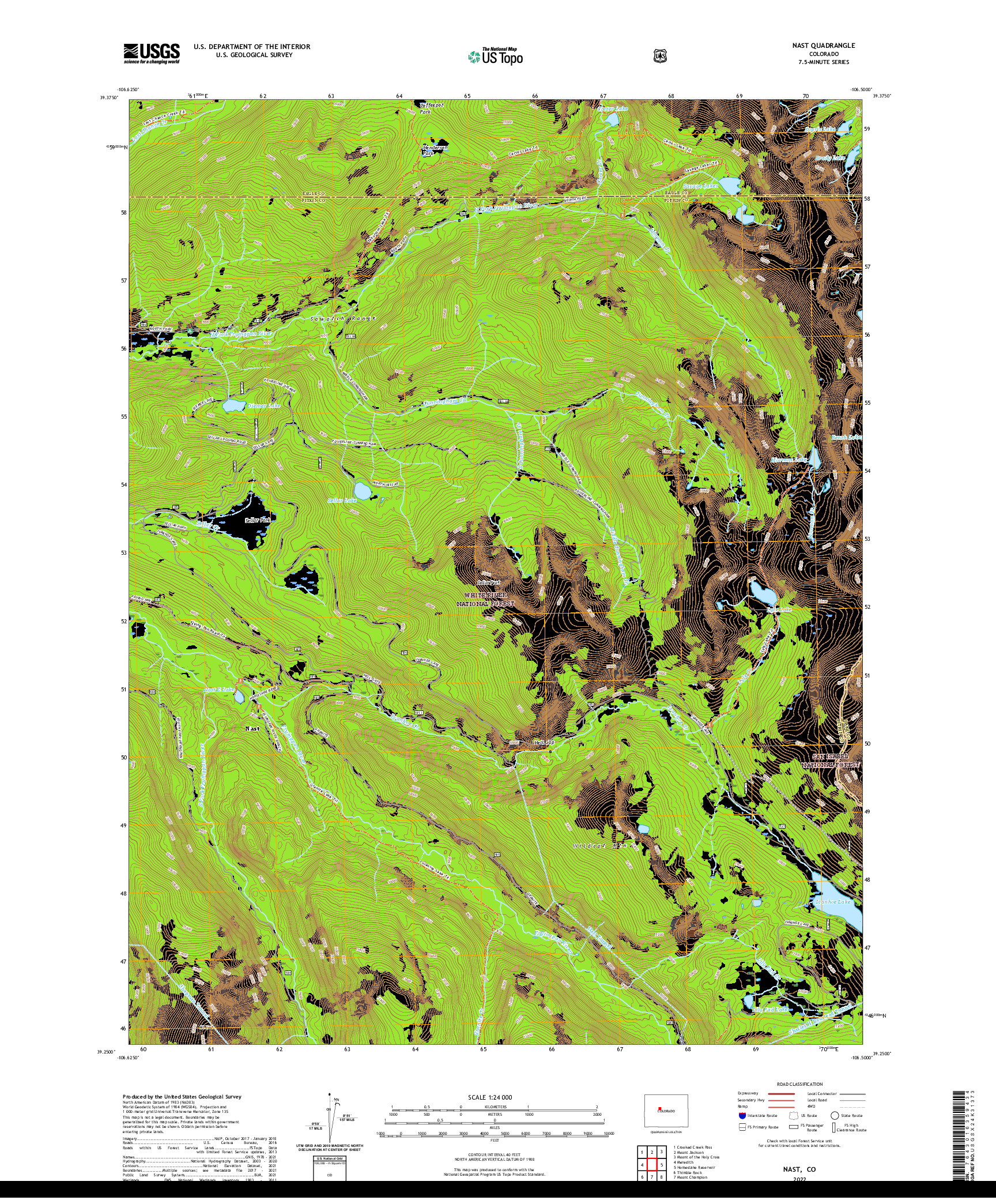 US TOPO 7.5-MINUTE MAP FOR NAST, CO