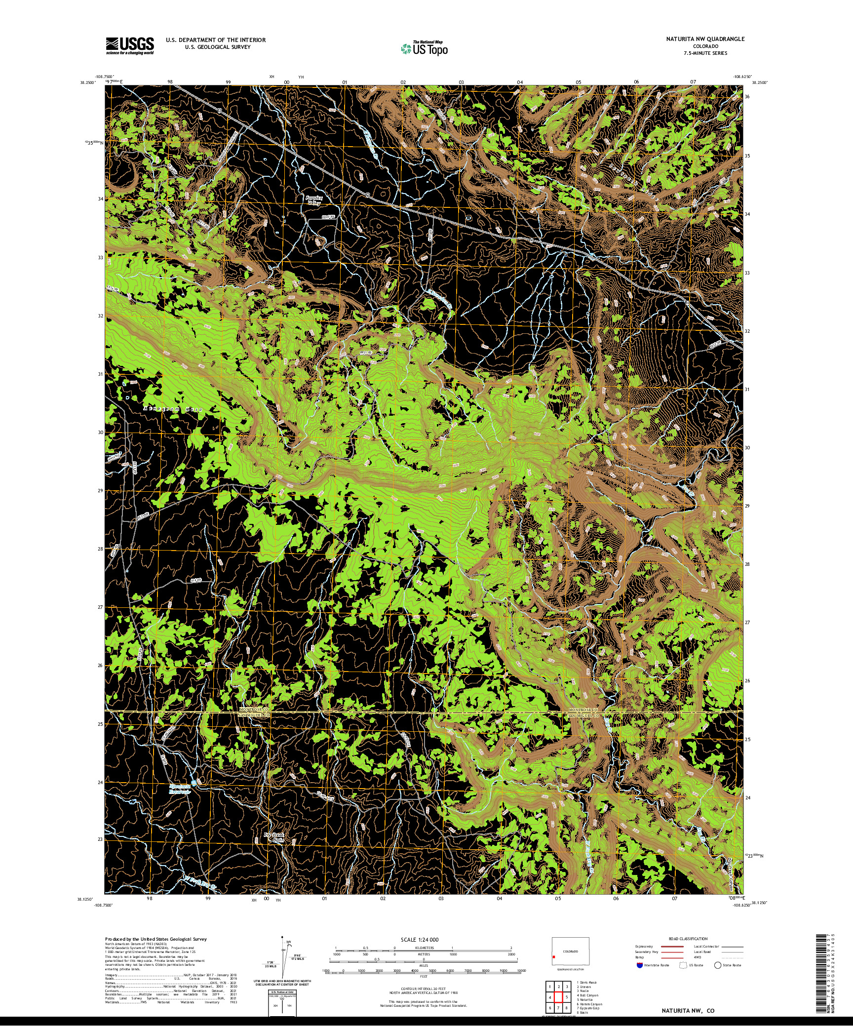 US TOPO 7.5-MINUTE MAP FOR NATURITA NW, CO