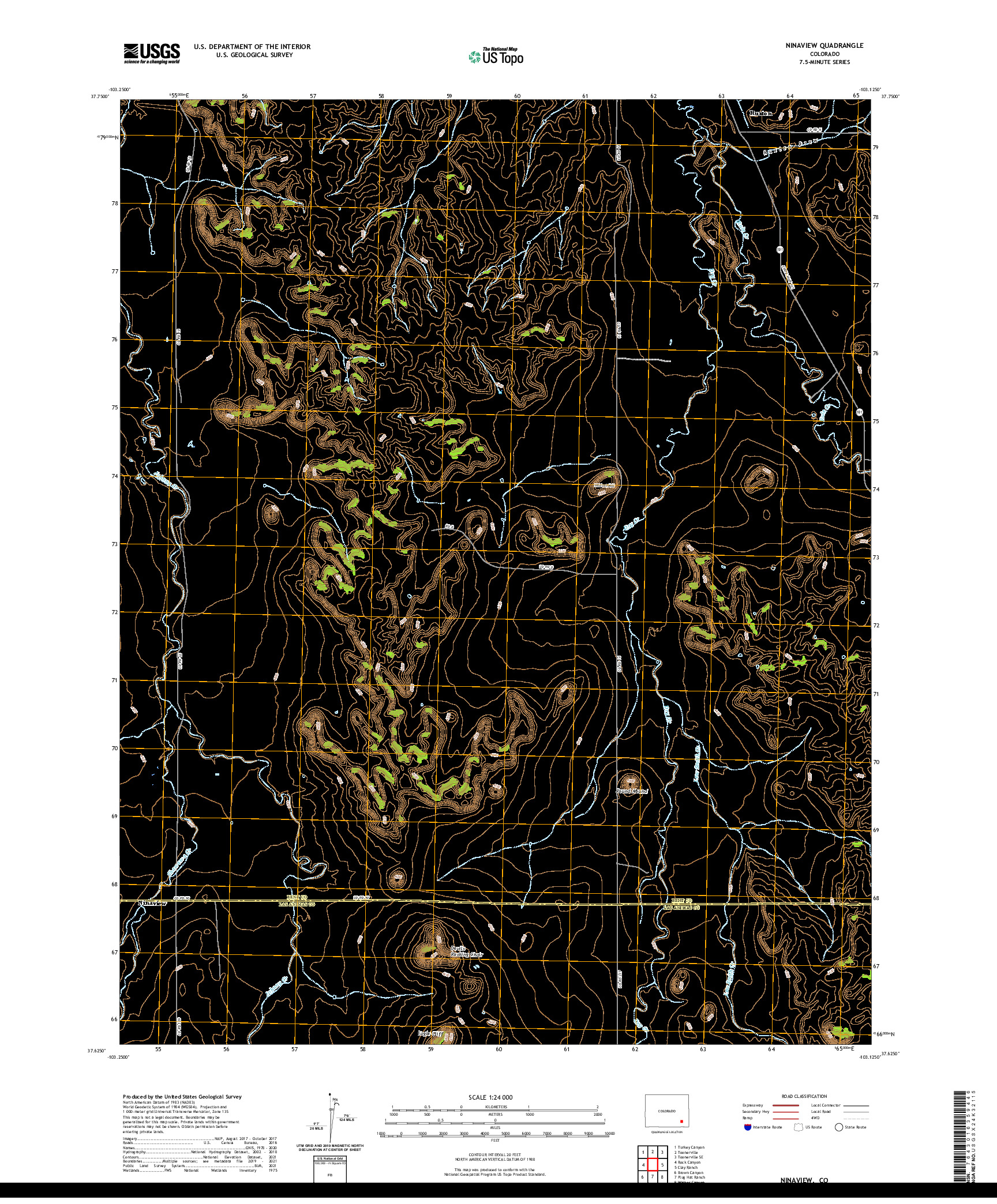 US TOPO 7.5-MINUTE MAP FOR NINAVIEW, CO