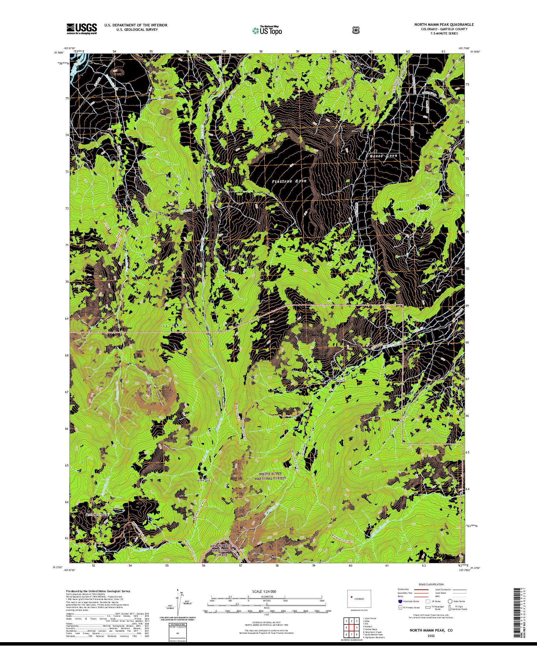 US TOPO 7.5-MINUTE MAP FOR NORTH MAMM PEAK, CO