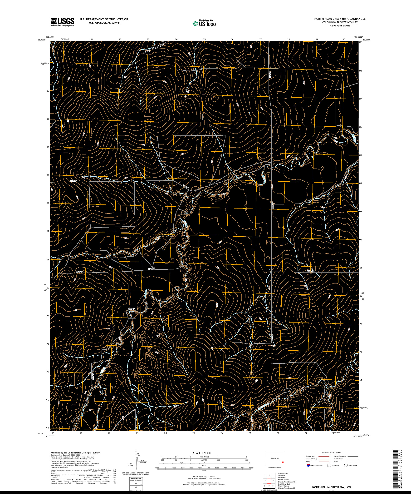 US TOPO 7.5-MINUTE MAP FOR NORTH PLUM CREEK NW, CO