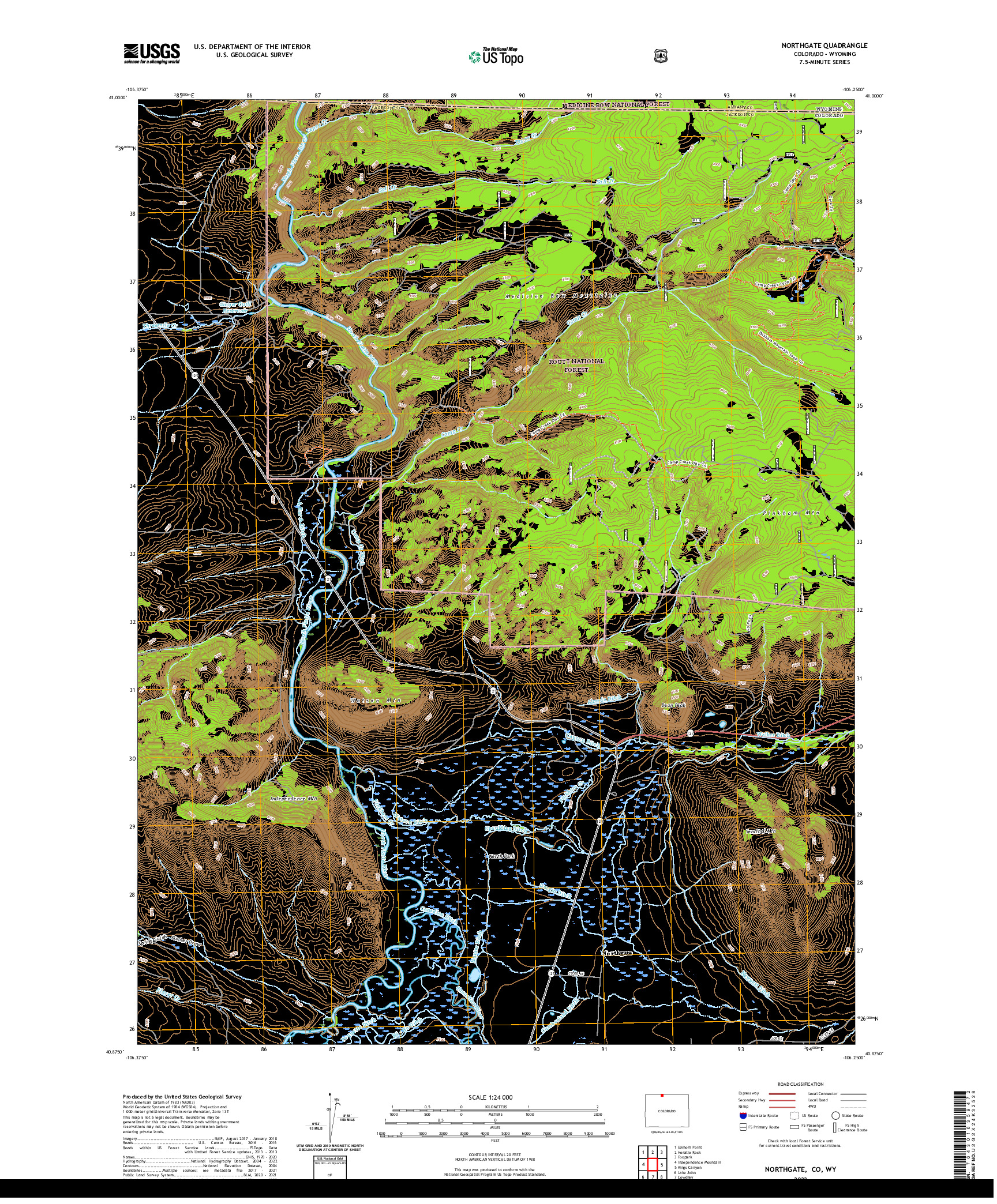 US TOPO 7.5-MINUTE MAP FOR NORTHGATE, CO,WY