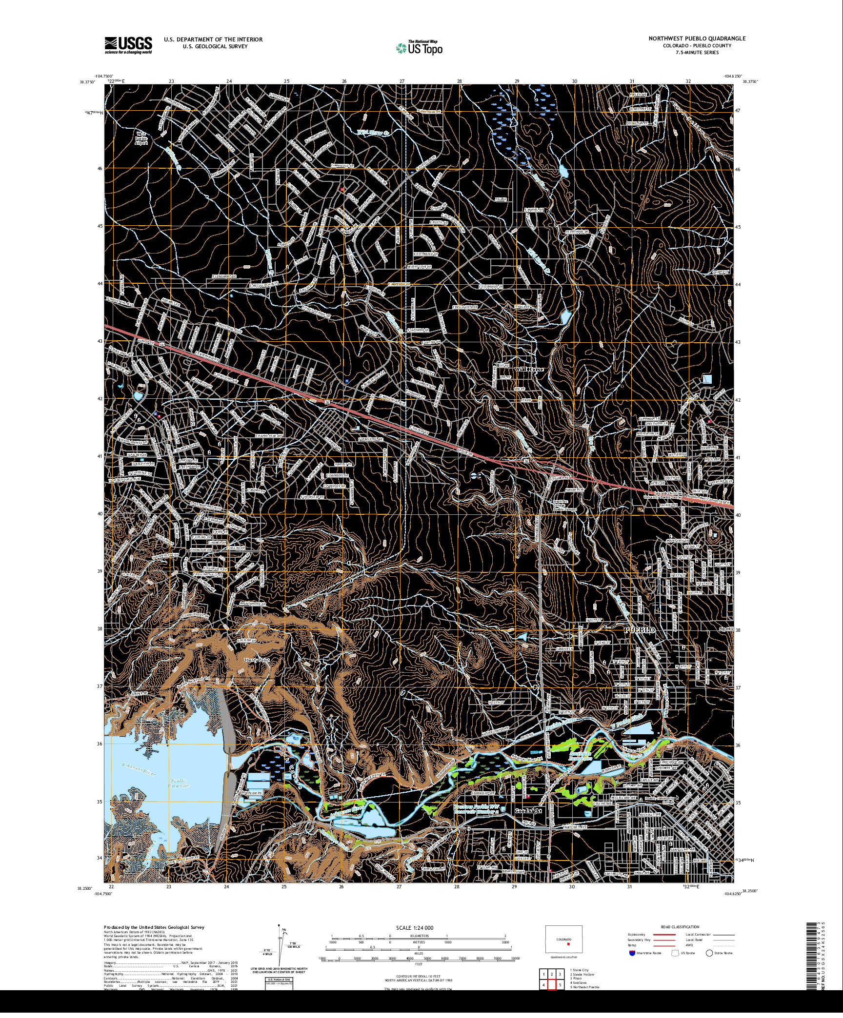 US TOPO 7.5-MINUTE MAP FOR NORTHWEST PUEBLO, CO