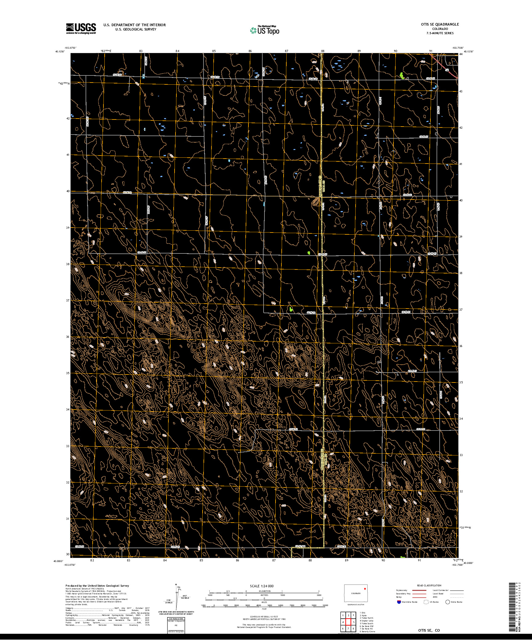 US TOPO 7.5-MINUTE MAP FOR OTIS SE, CO