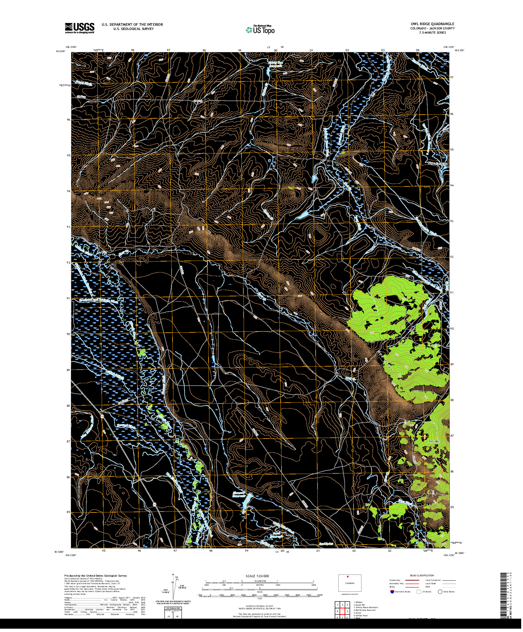 US TOPO 7.5-MINUTE MAP FOR OWL RIDGE, CO