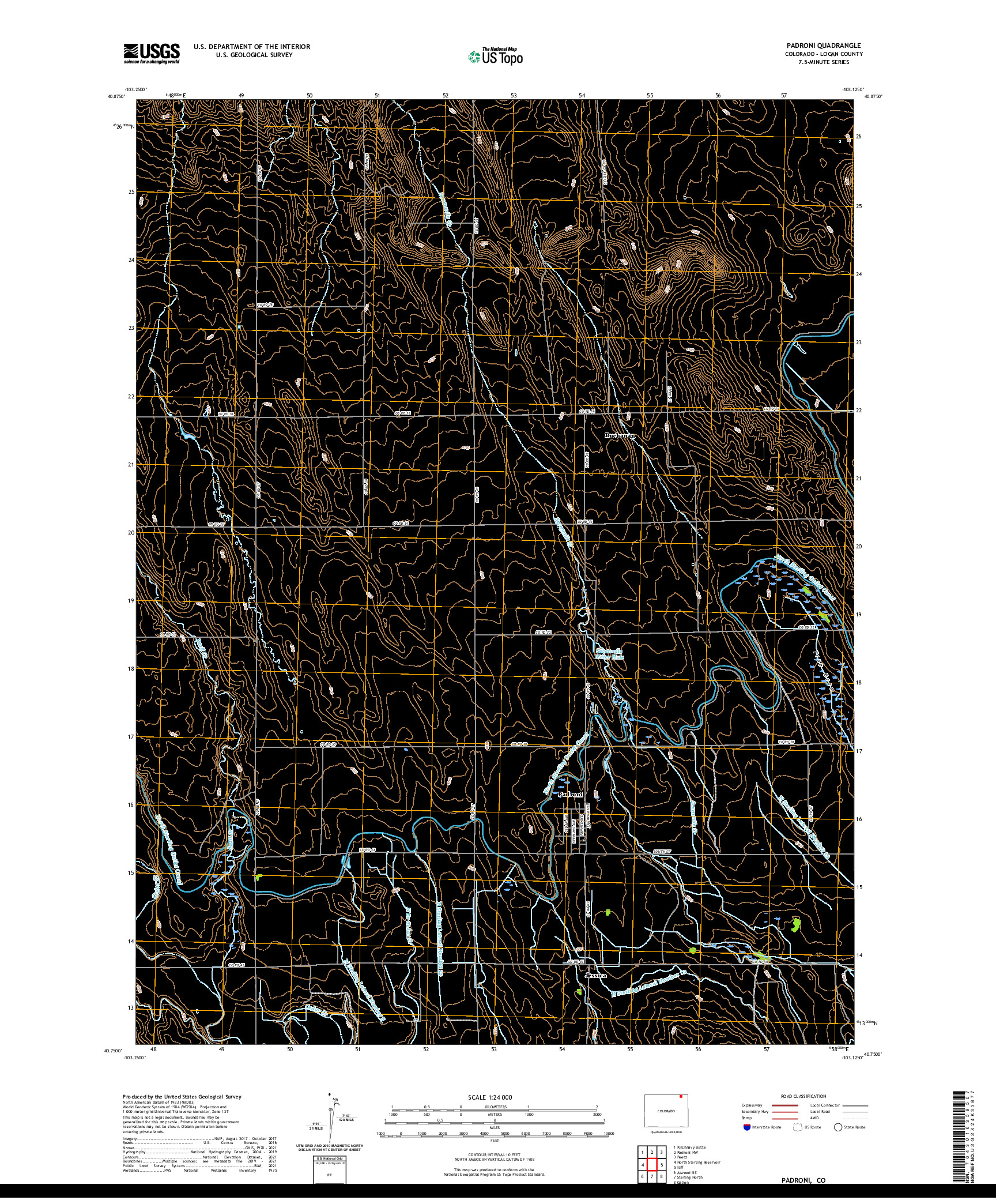 US TOPO 7.5-MINUTE MAP FOR PADRONI, CO