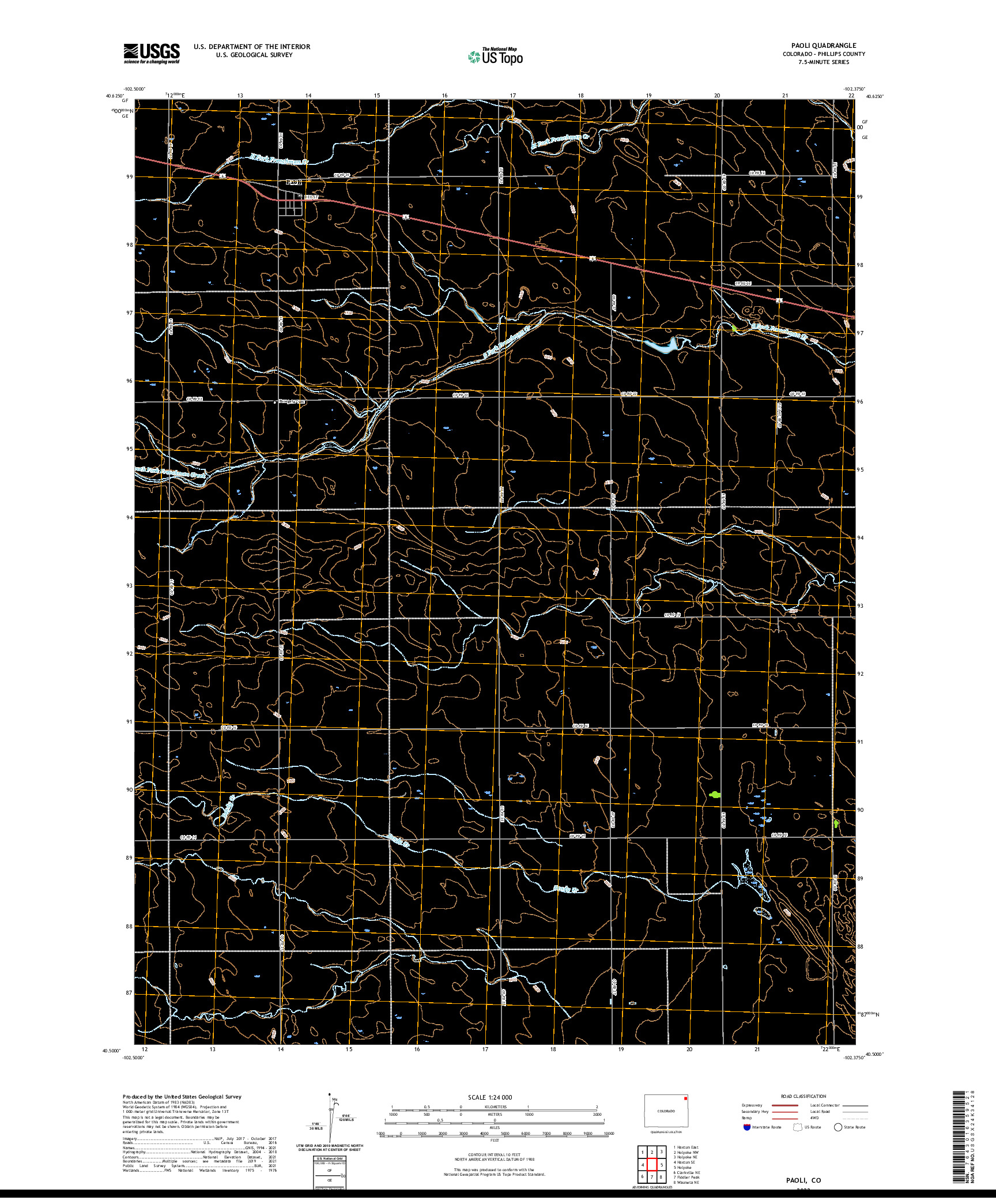 US TOPO 7.5-MINUTE MAP FOR PAOLI, CO