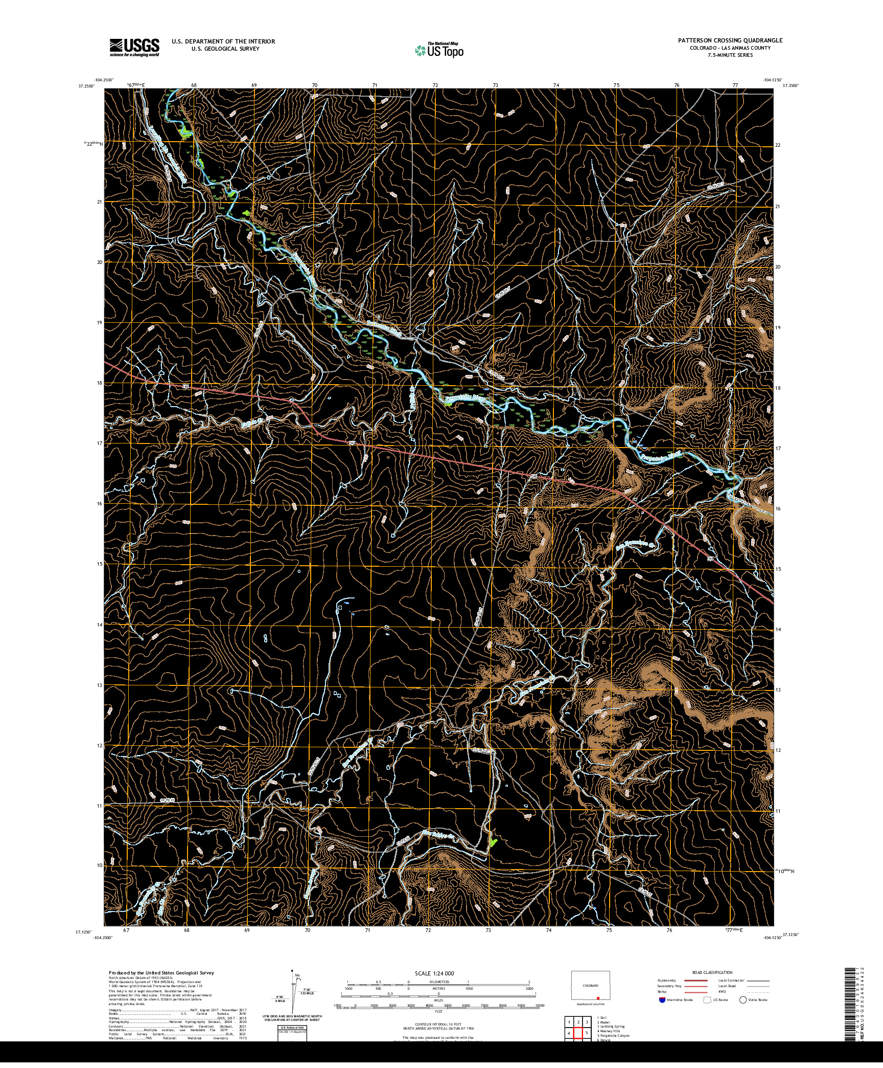 US TOPO 7.5-MINUTE MAP FOR PATTERSON CROSSING, CO