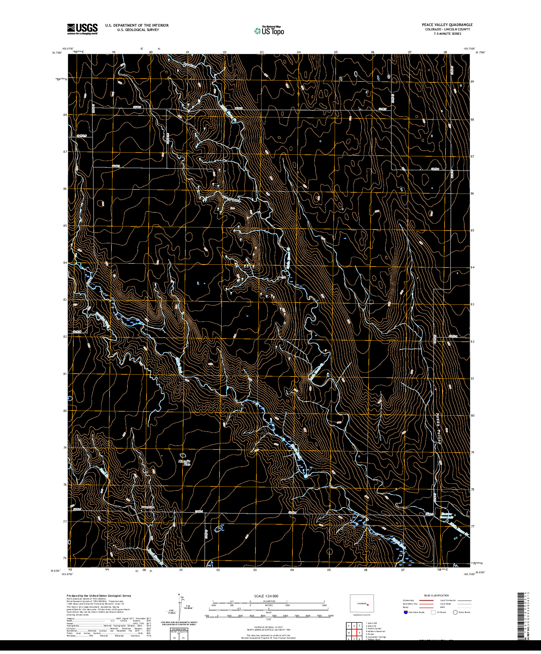 US TOPO 7.5-MINUTE MAP FOR PEACE VALLEY, CO