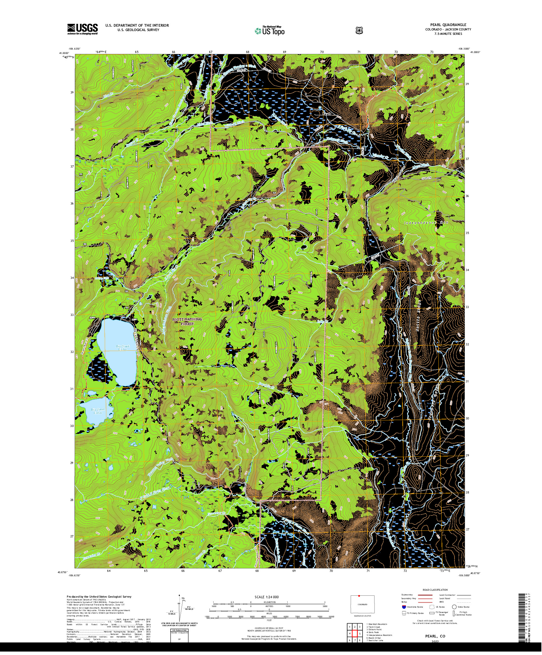 US TOPO 7.5-MINUTE MAP FOR PEARL, CO