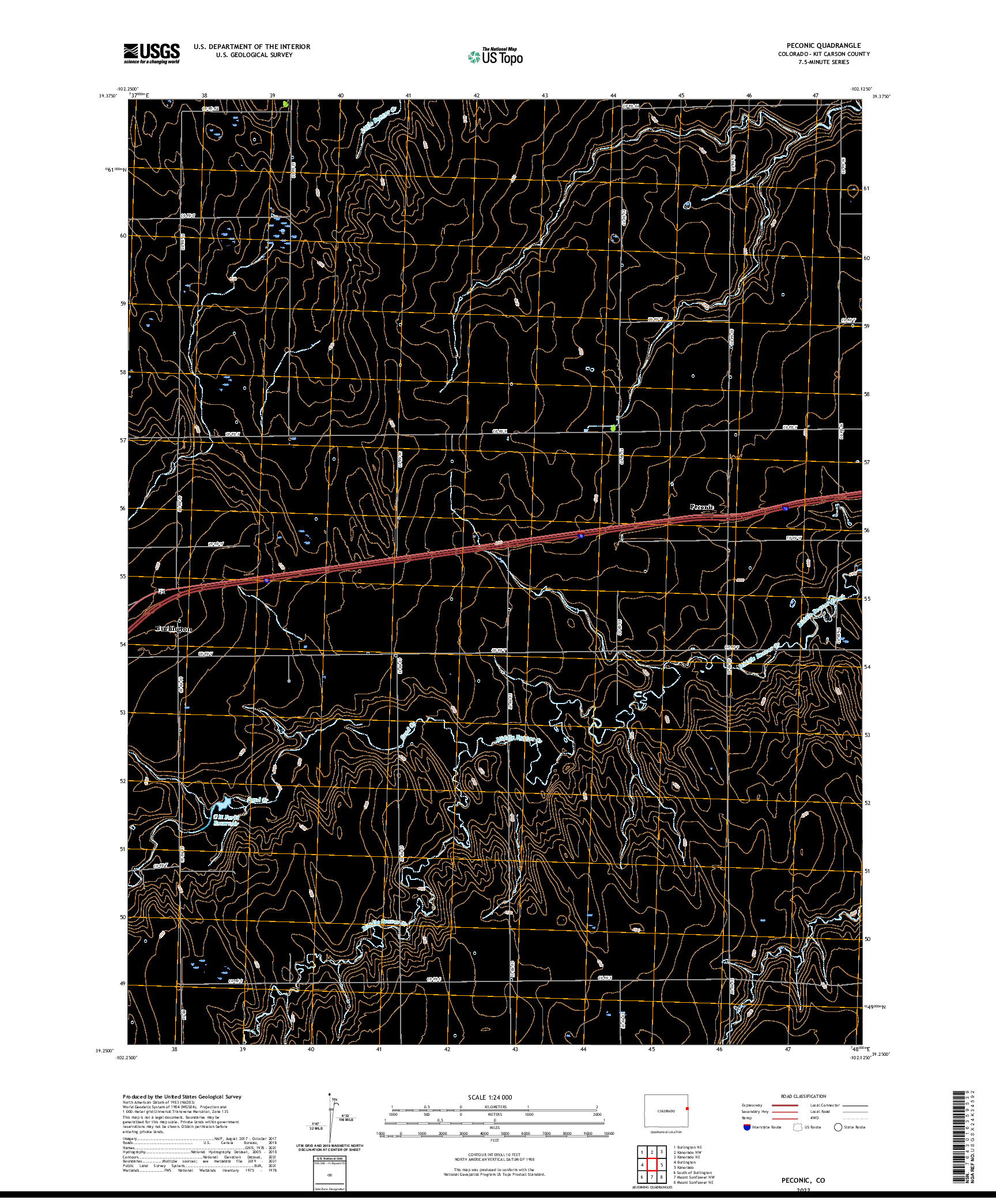 US TOPO 7.5-MINUTE MAP FOR PECONIC, CO