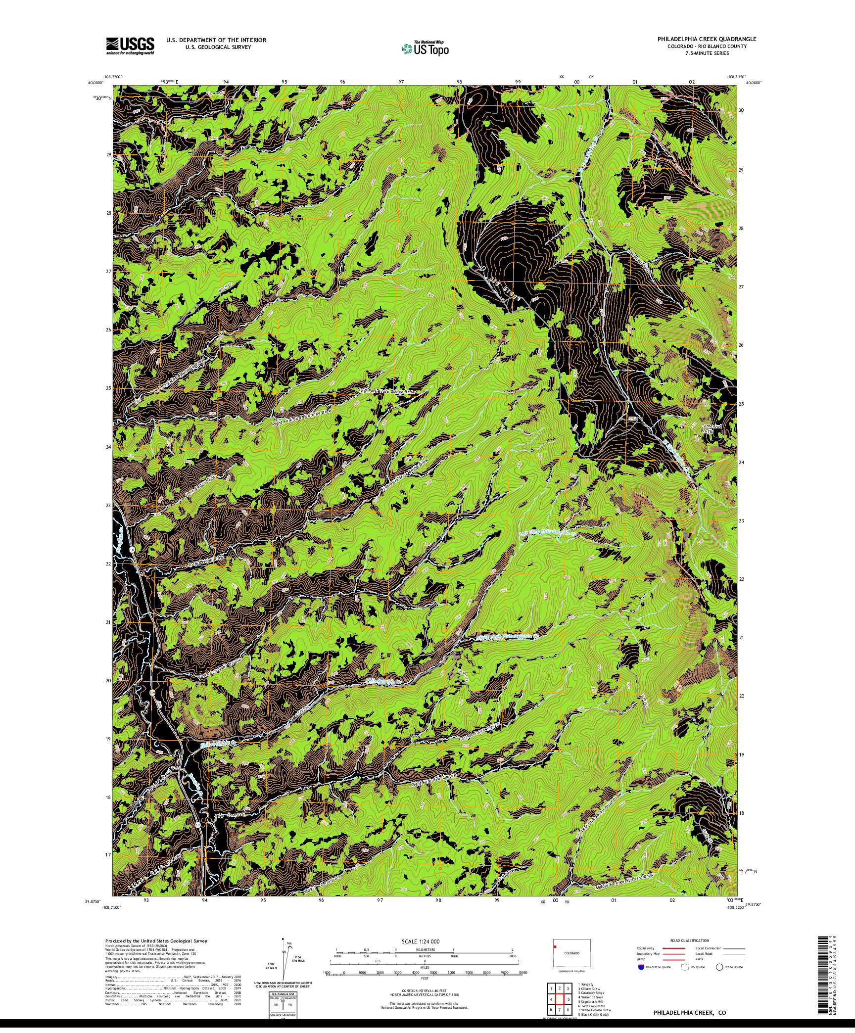 US TOPO 7.5-MINUTE MAP FOR PHILADELPHIA CREEK, CO