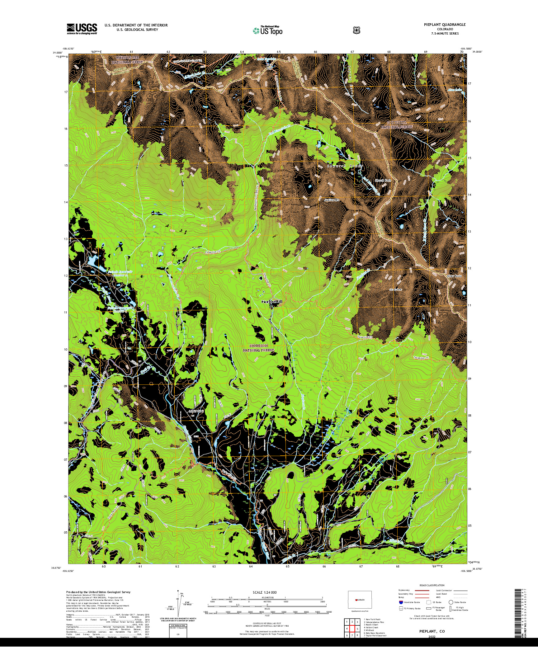 US TOPO 7.5-MINUTE MAP FOR PIEPLANT, CO