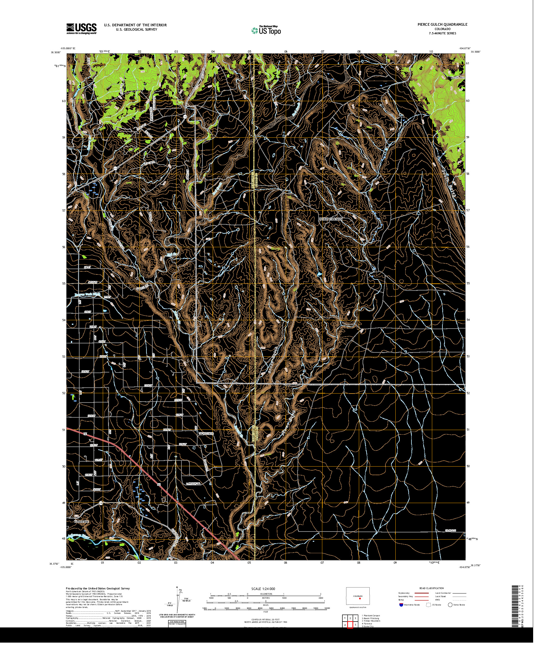 US TOPO 7.5-MINUTE MAP FOR PIERCE GULCH, CO