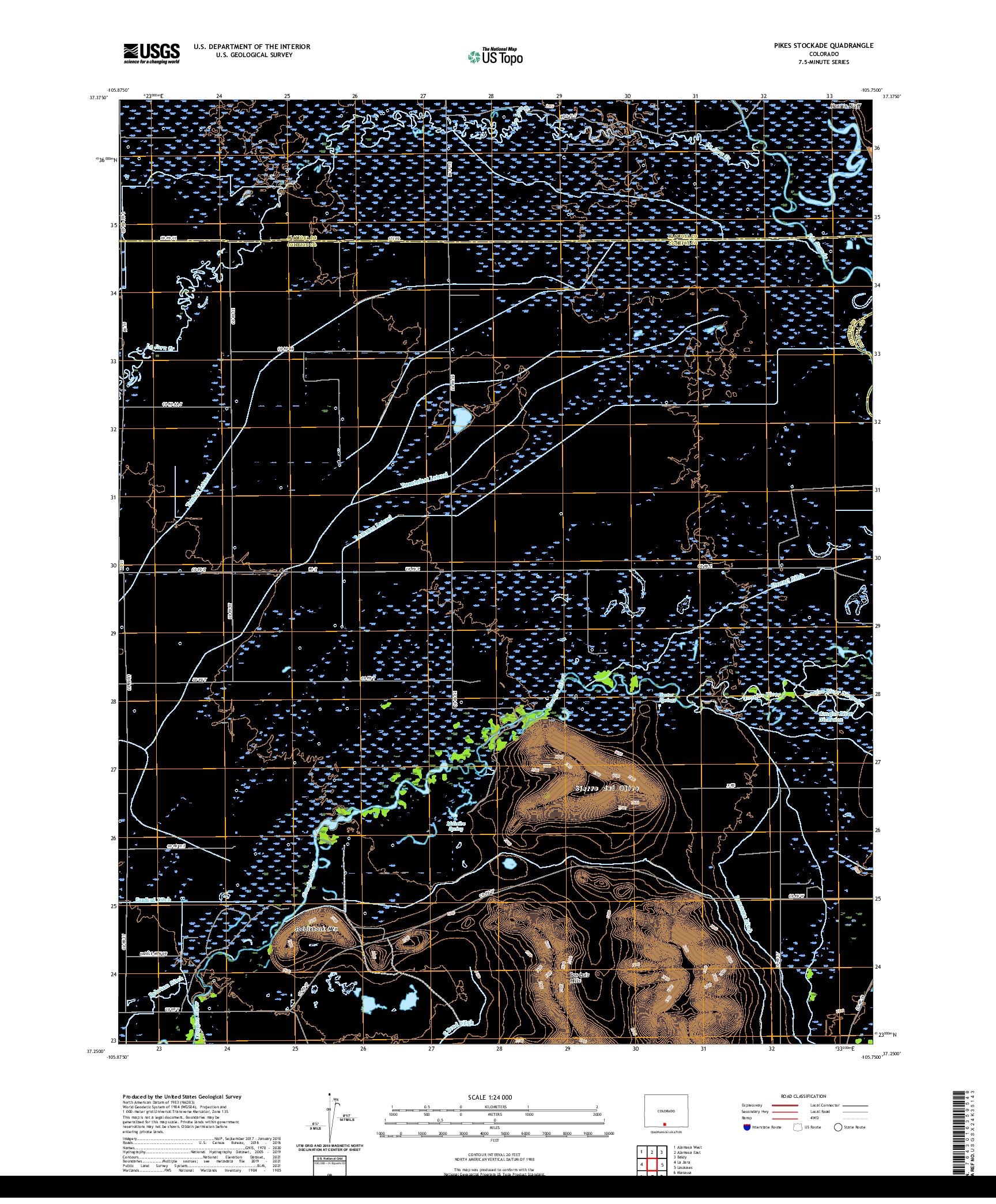 US TOPO 7.5-MINUTE MAP FOR PIKES STOCKADE, CO