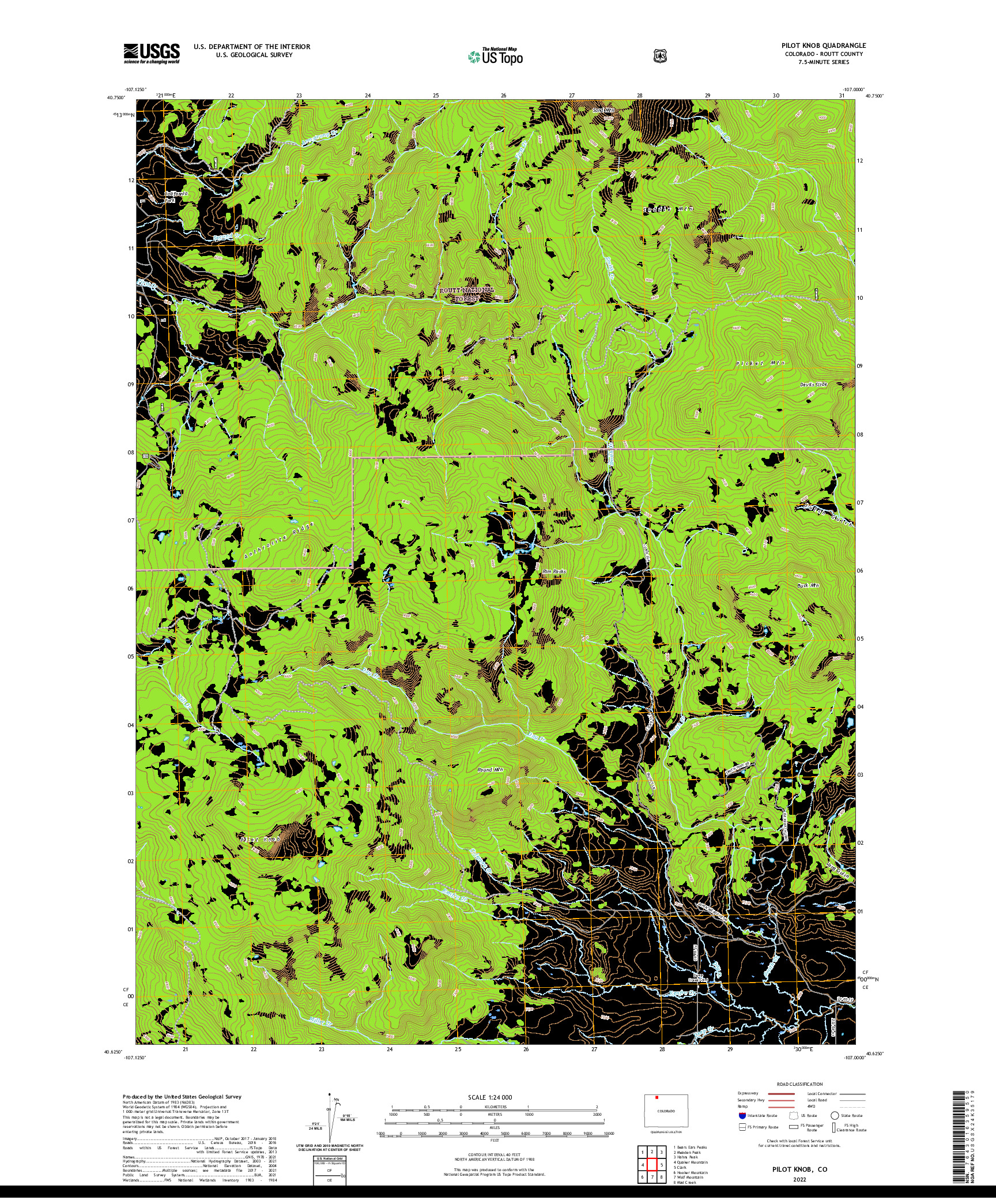 US TOPO 7.5-MINUTE MAP FOR PILOT KNOB, CO