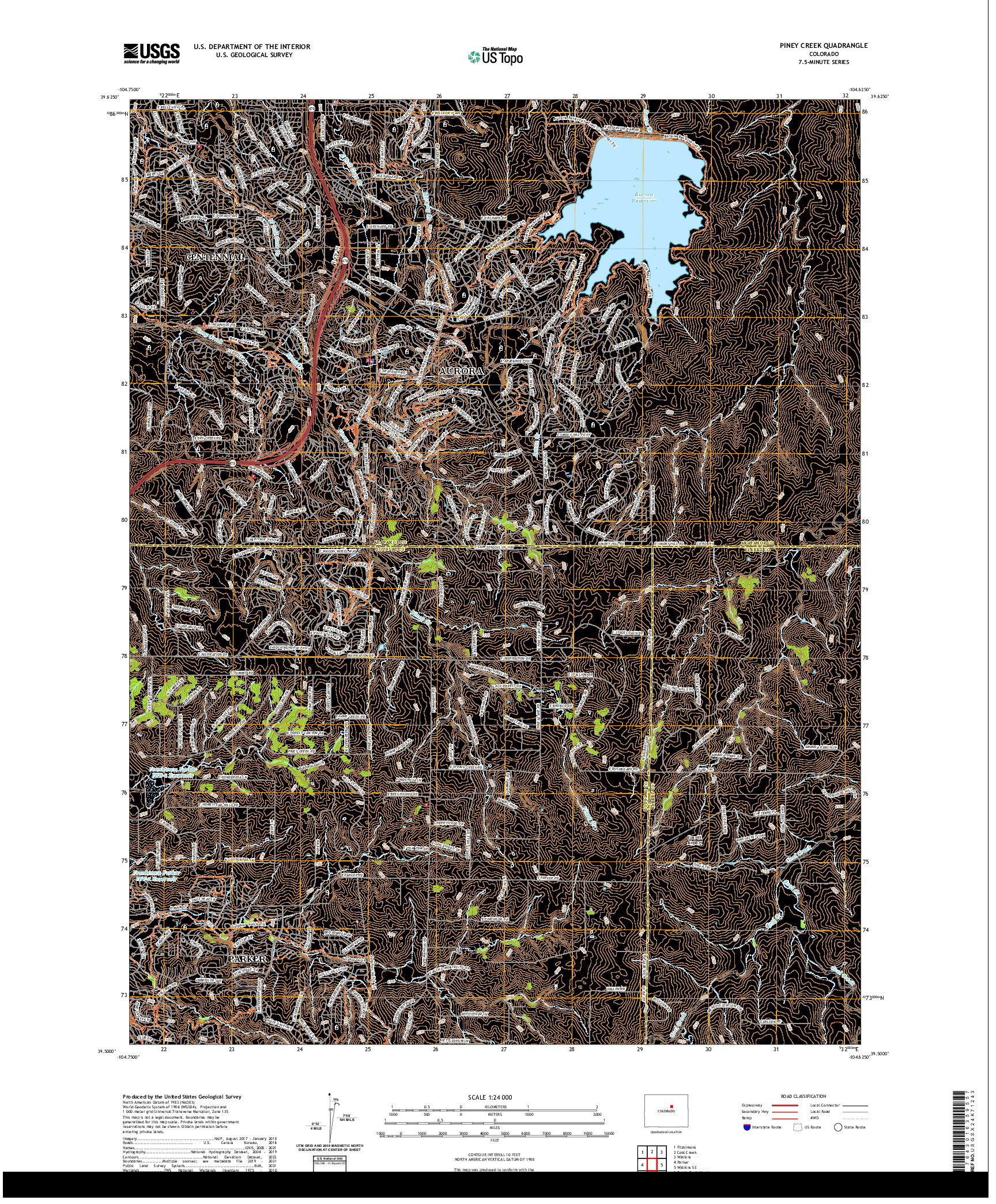 US TOPO 7.5-MINUTE MAP FOR PINEY CREEK, CO