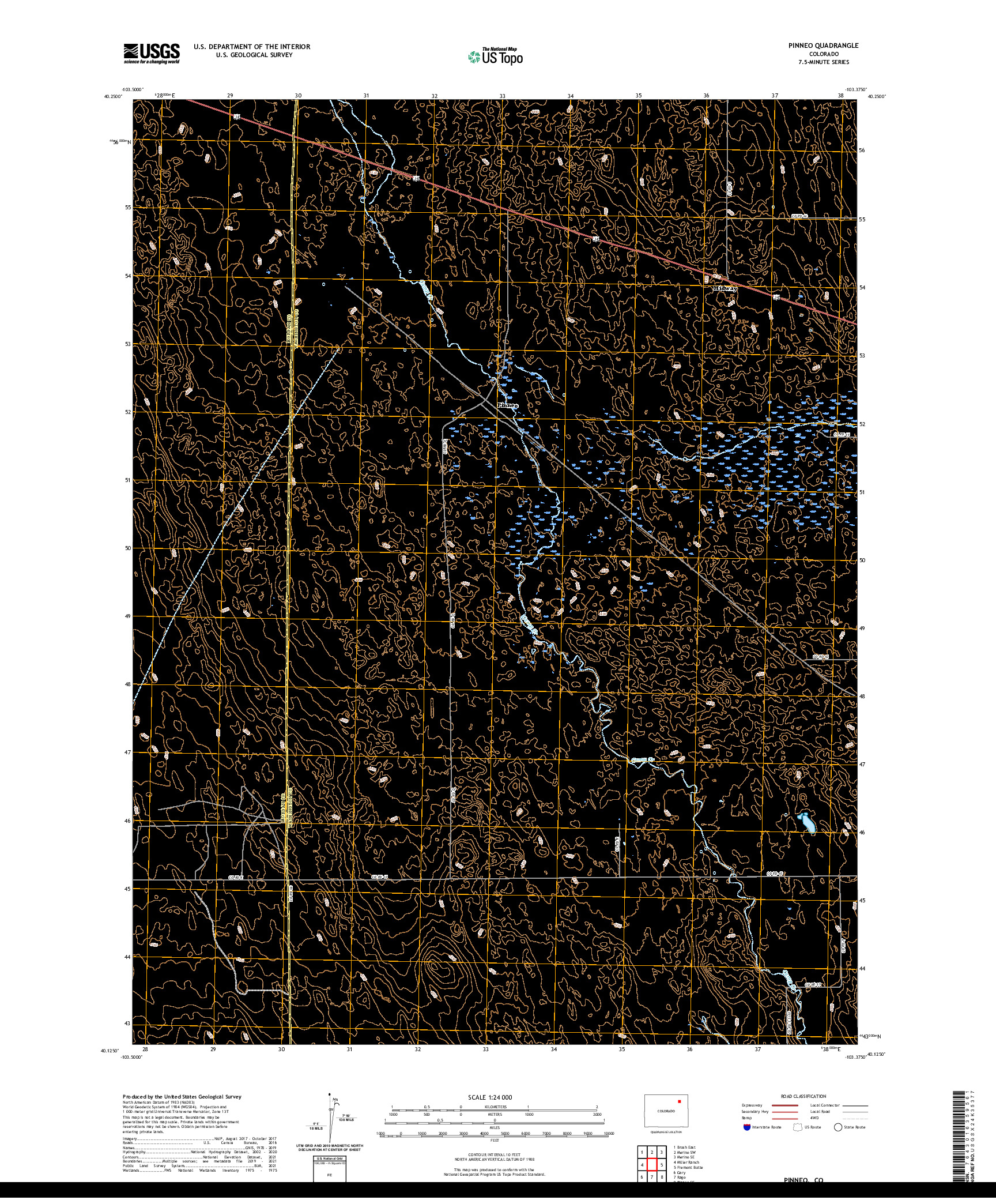 US TOPO 7.5-MINUTE MAP FOR PINNEO, CO