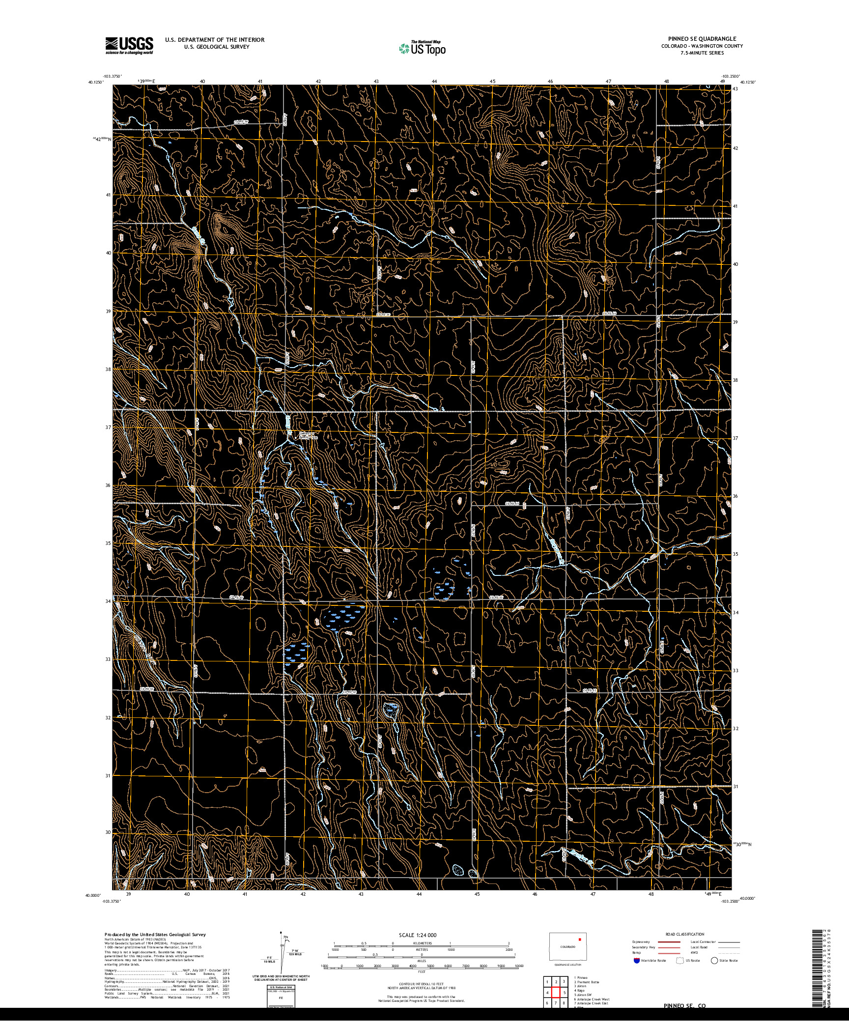 US TOPO 7.5-MINUTE MAP FOR PINNEO SE, CO