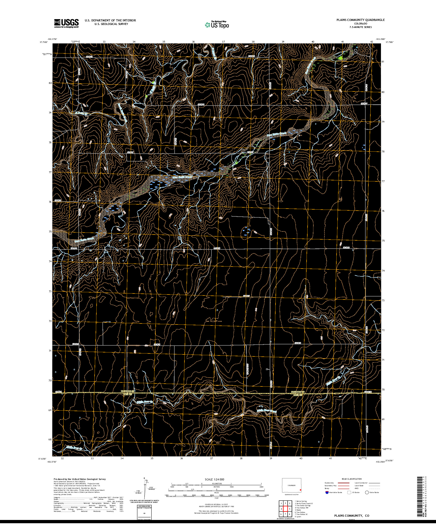 US TOPO 7.5-MINUTE MAP FOR PLAINS COMMUNITY, CO