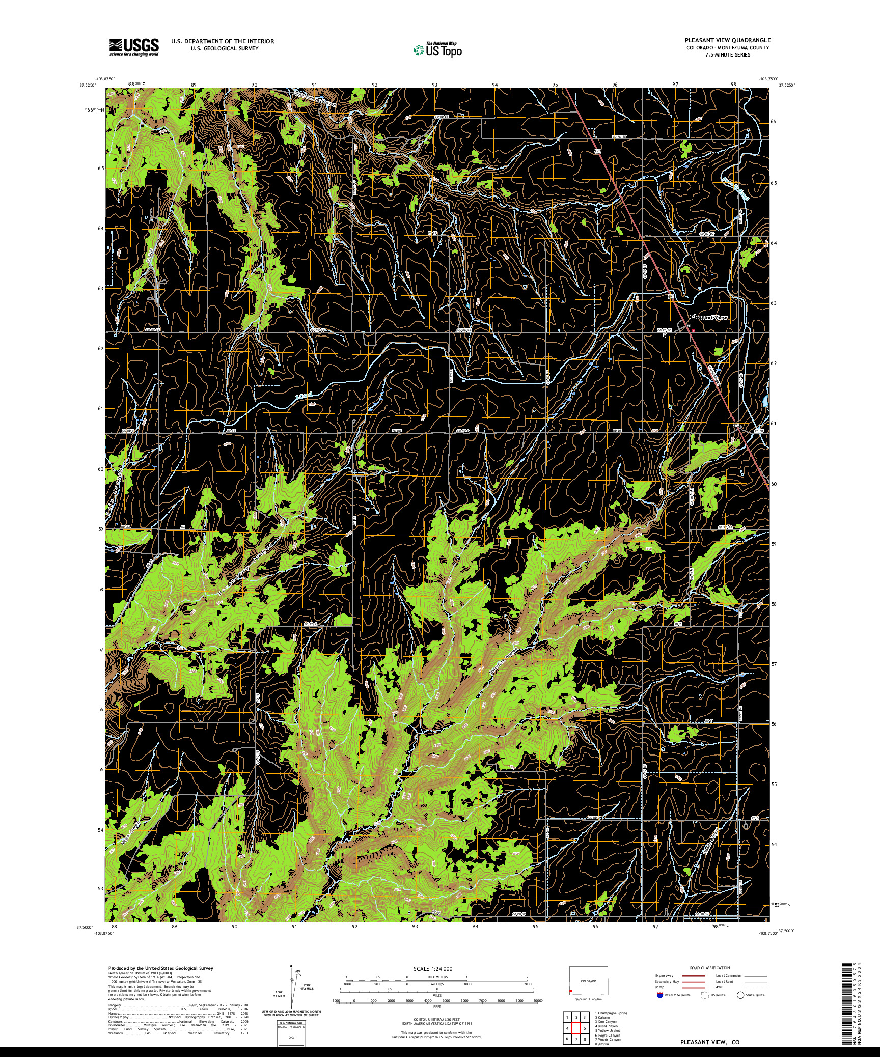 US TOPO 7.5-MINUTE MAP FOR PLEASANT VIEW, CO