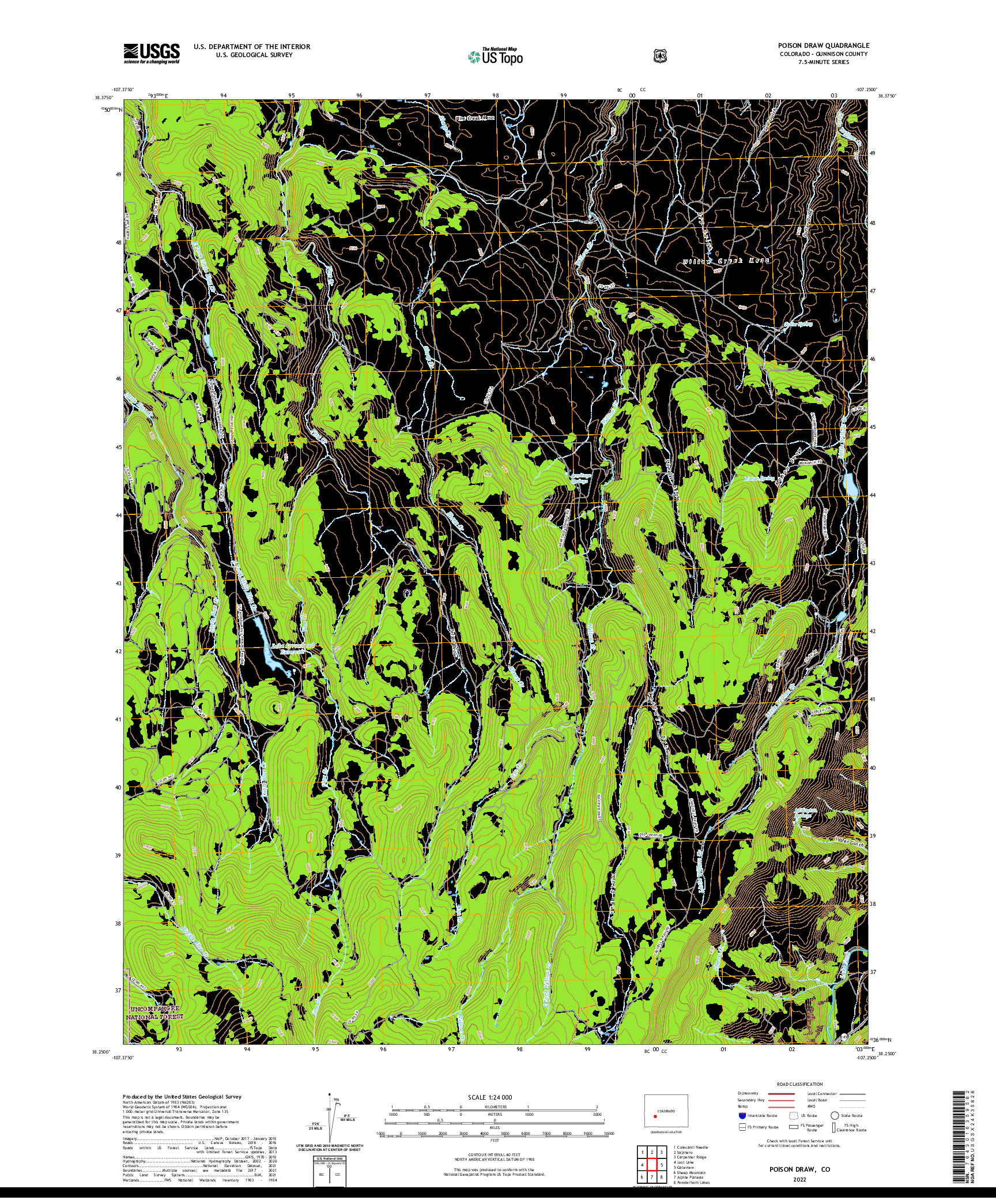 US TOPO 7.5-MINUTE MAP FOR POISON DRAW, CO