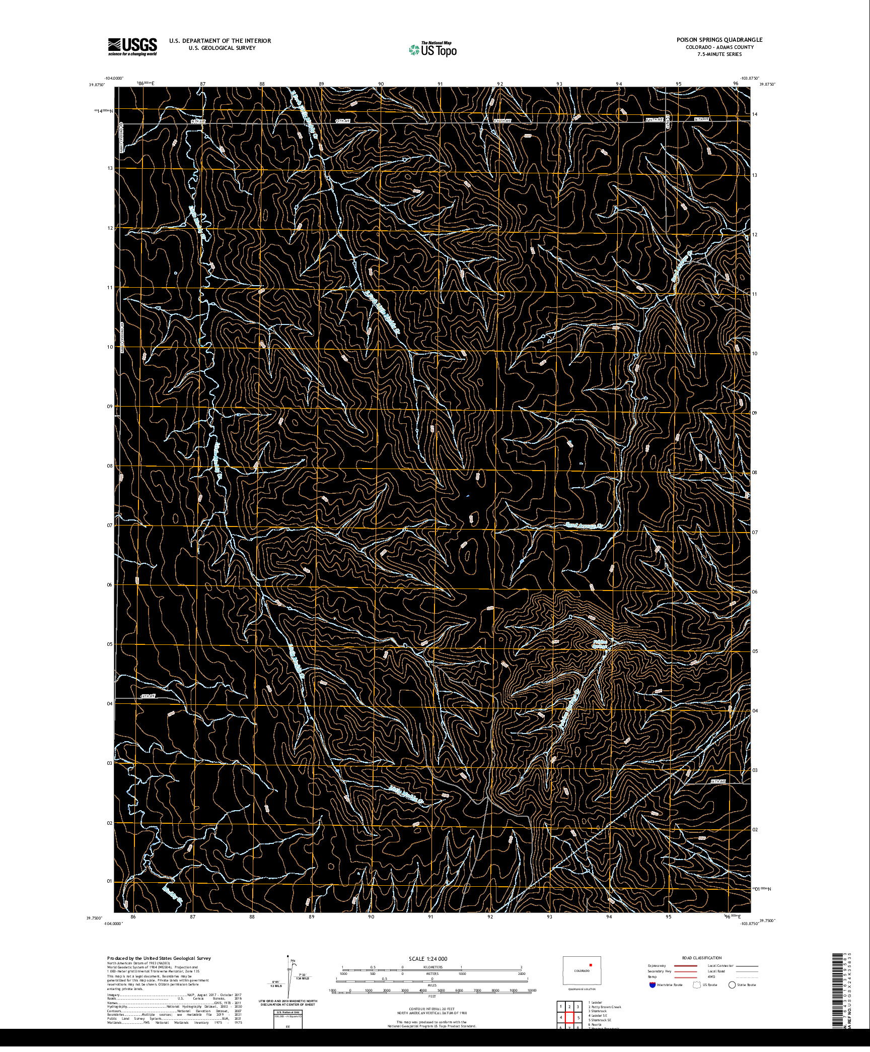 US TOPO 7.5-MINUTE MAP FOR POISON SPRINGS, CO