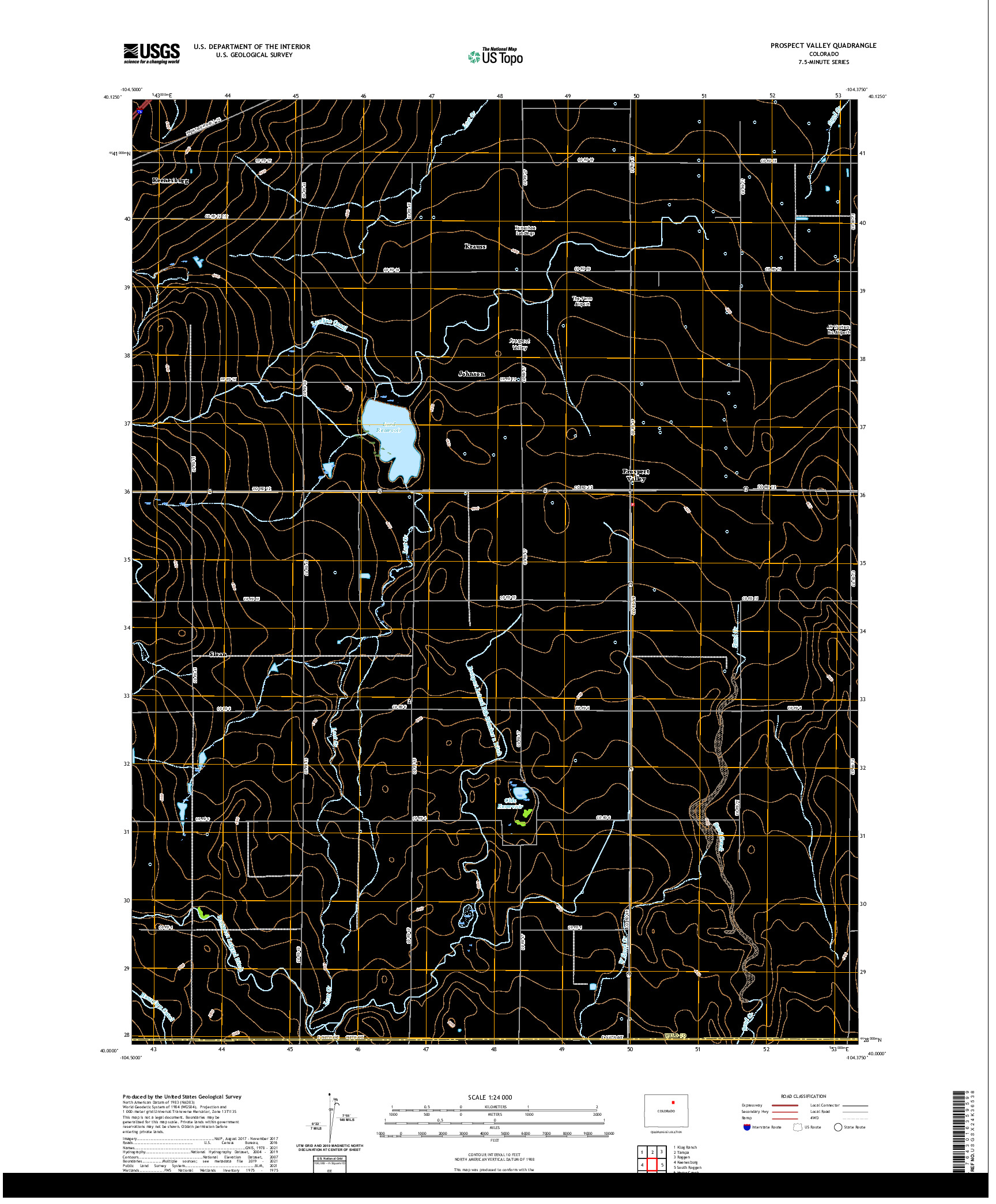 US TOPO 7.5-MINUTE MAP FOR PROSPECT VALLEY, CO