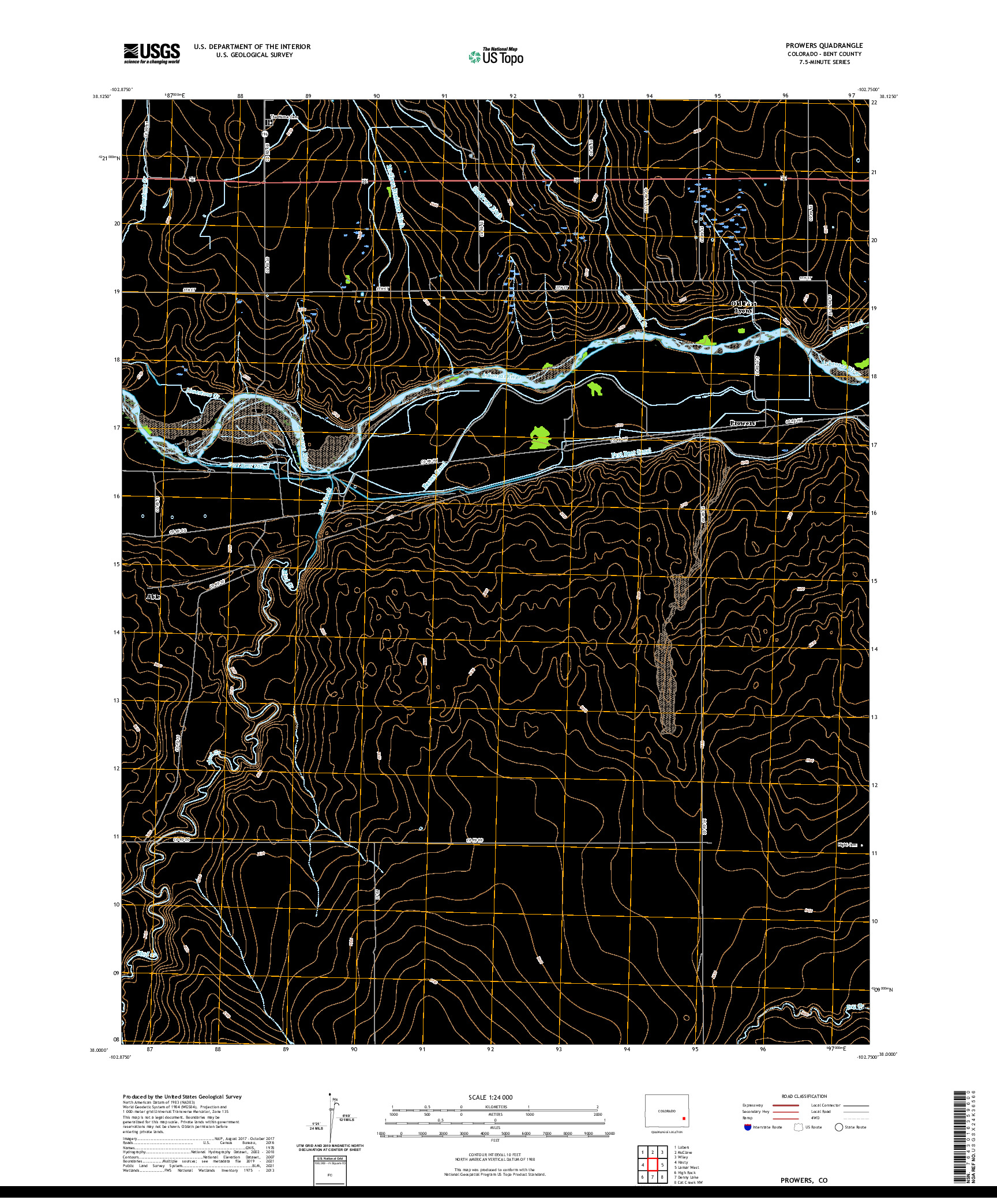 US TOPO 7.5-MINUTE MAP FOR PROWERS, CO