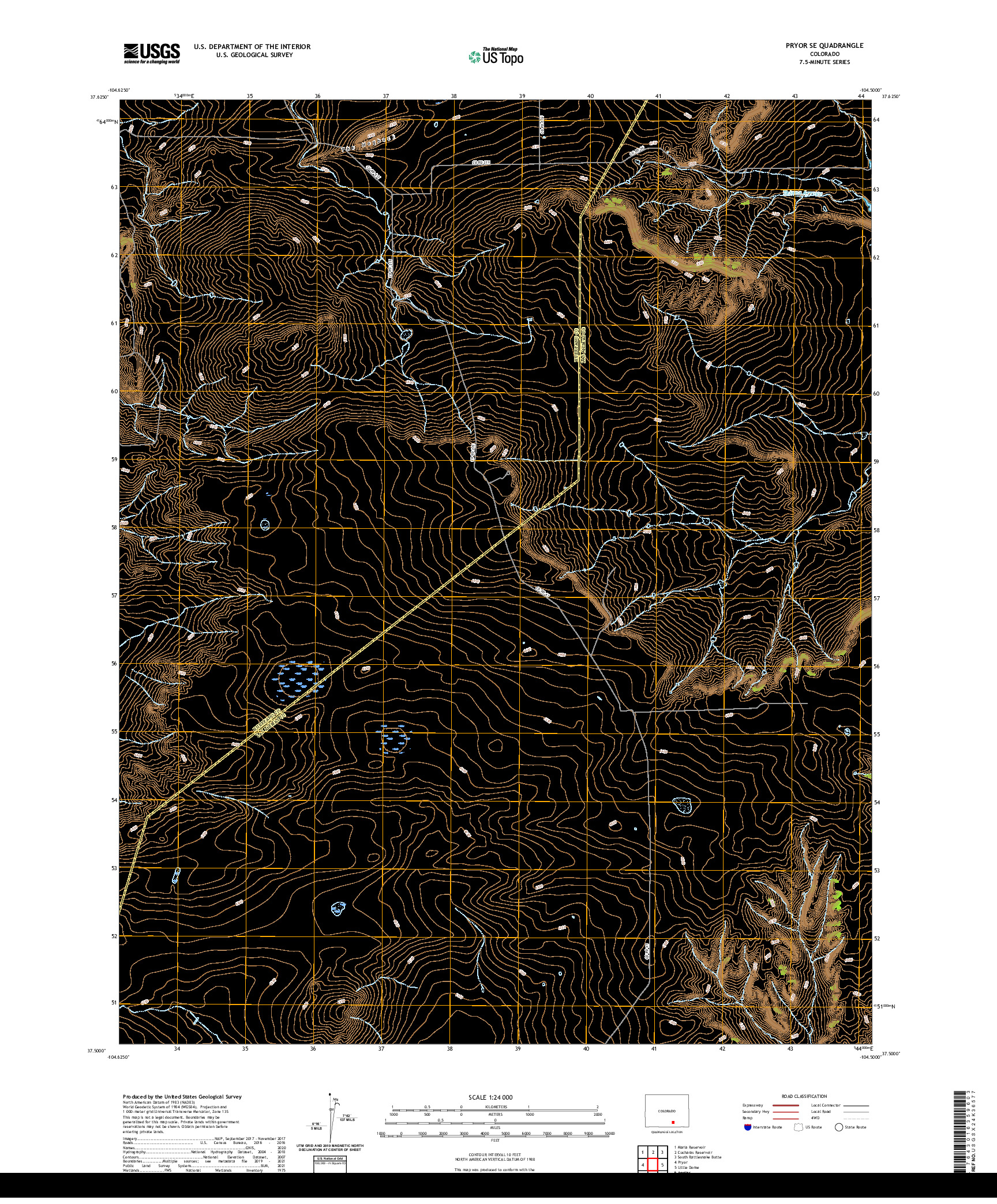 US TOPO 7.5-MINUTE MAP FOR PRYOR SE, CO