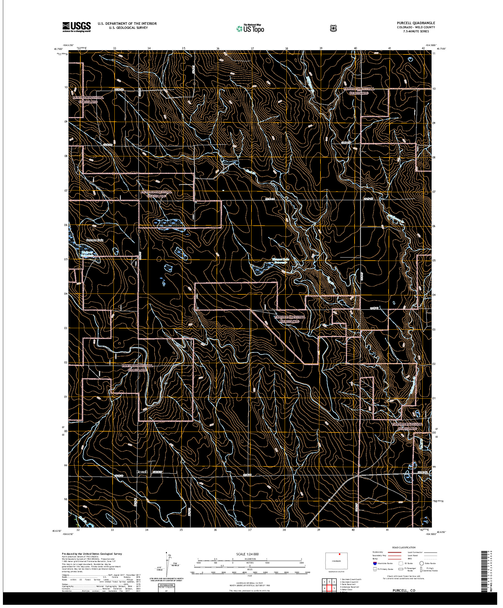 US TOPO 7.5-MINUTE MAP FOR PURCELL, CO