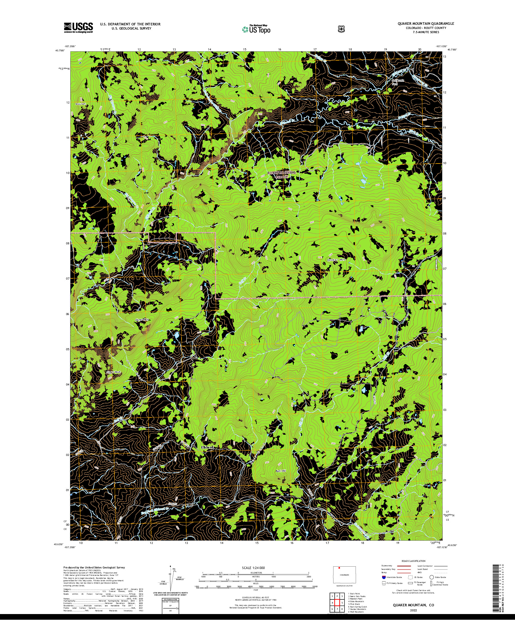 US TOPO 7.5-MINUTE MAP FOR QUAKER MOUNTAIN, CO