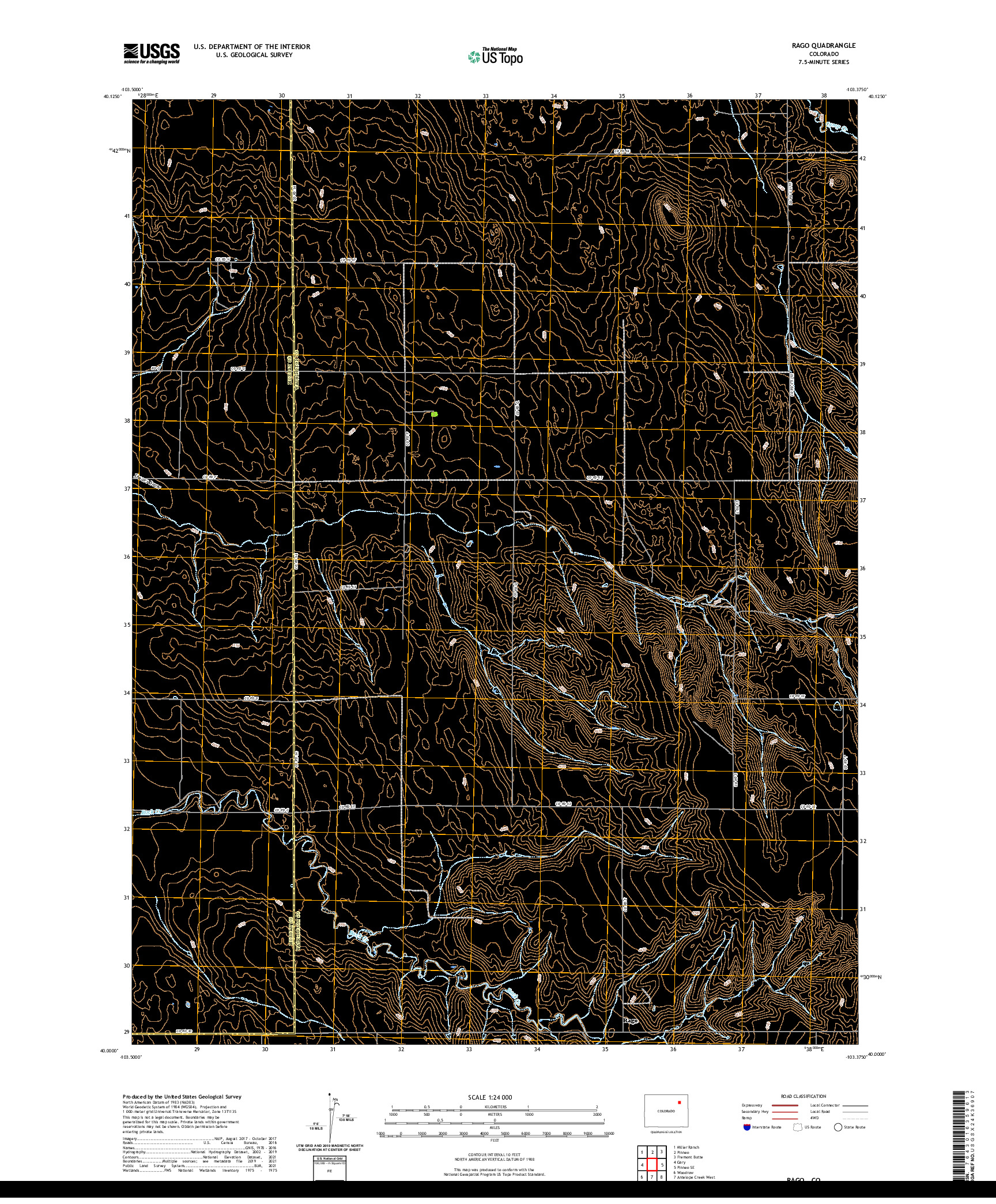 US TOPO 7.5-MINUTE MAP FOR RAGO, CO