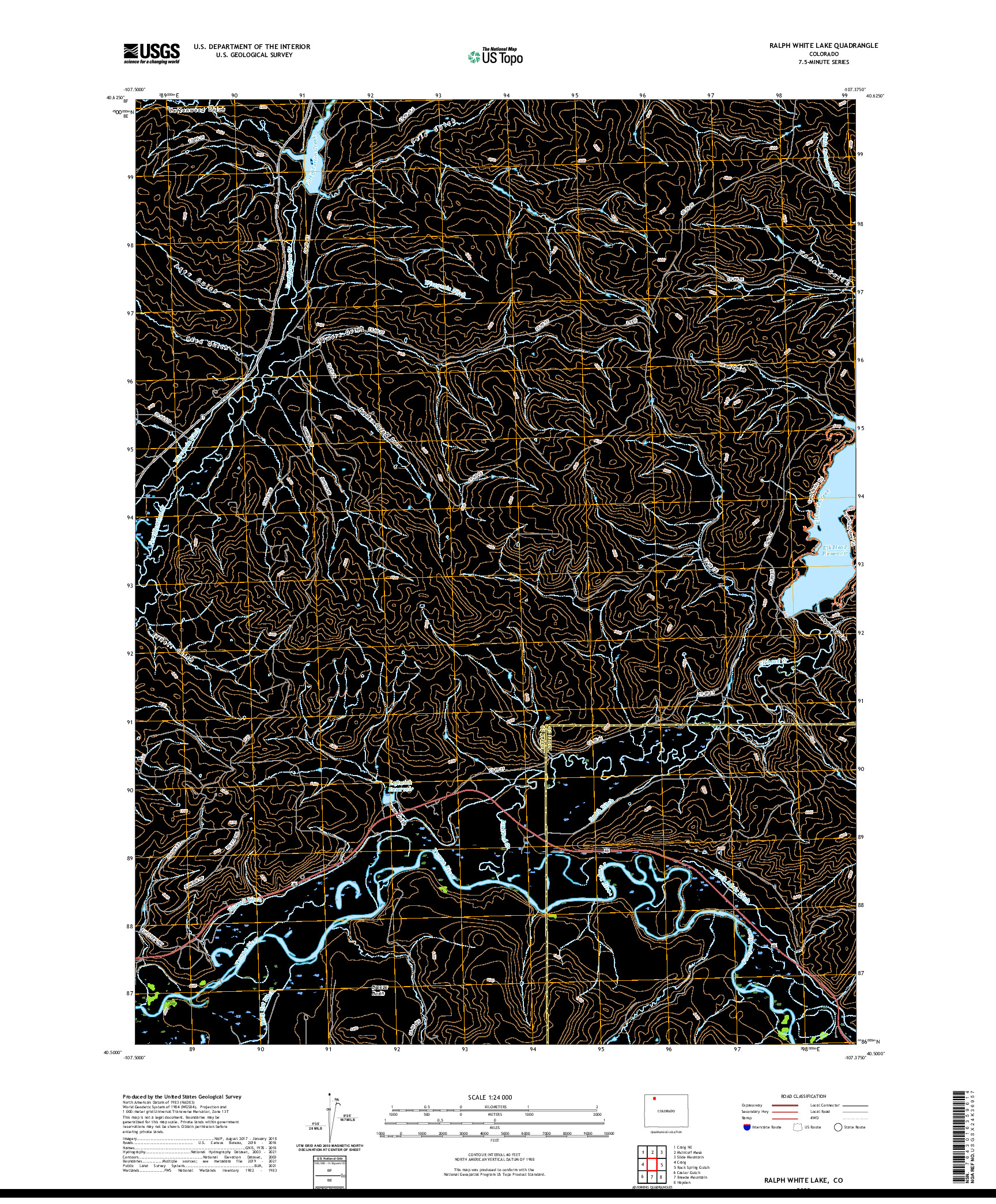 US TOPO 7.5-MINUTE MAP FOR RALPH WHITE LAKE, CO