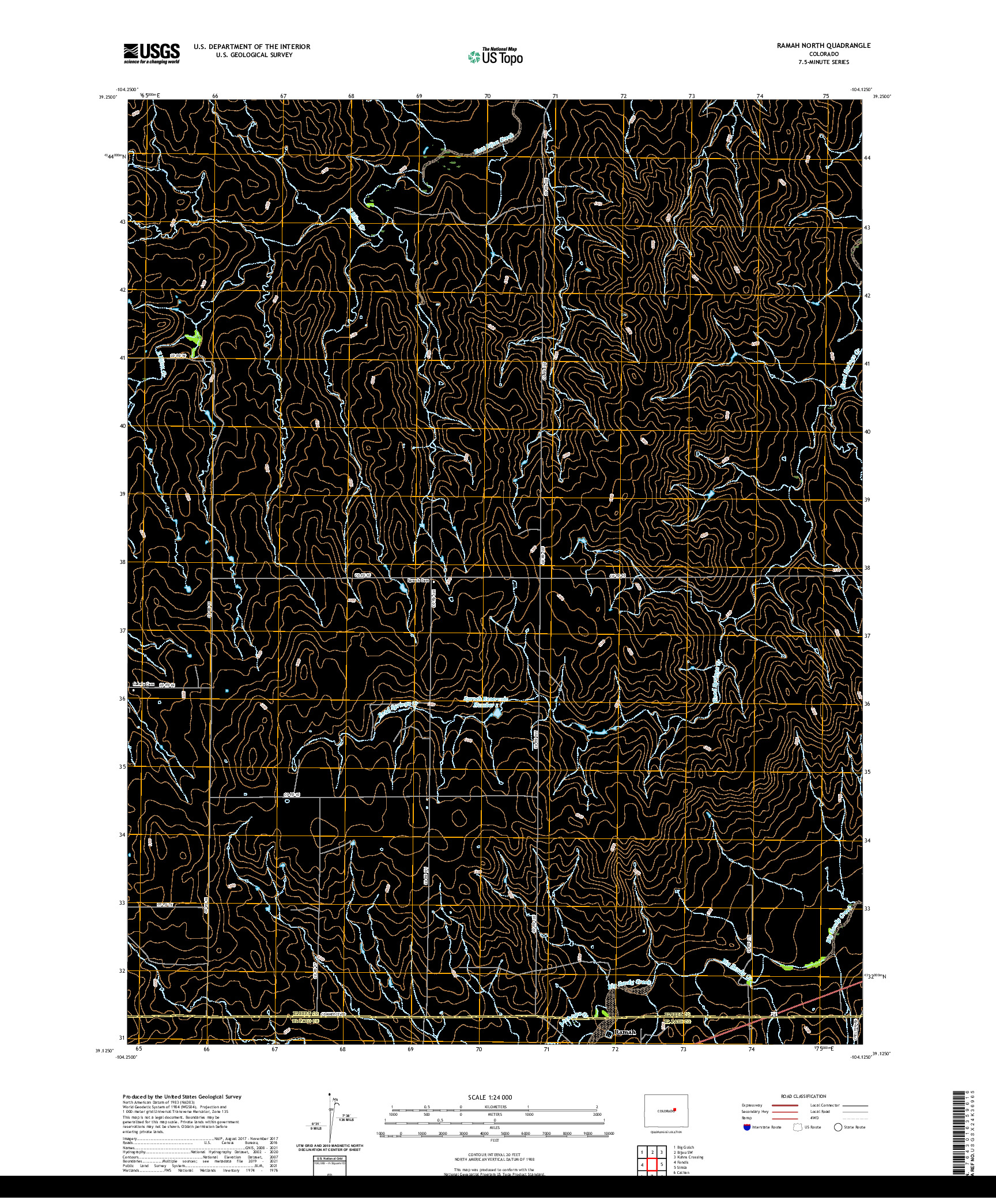 US TOPO 7.5-MINUTE MAP FOR RAMAH NORTH, CO