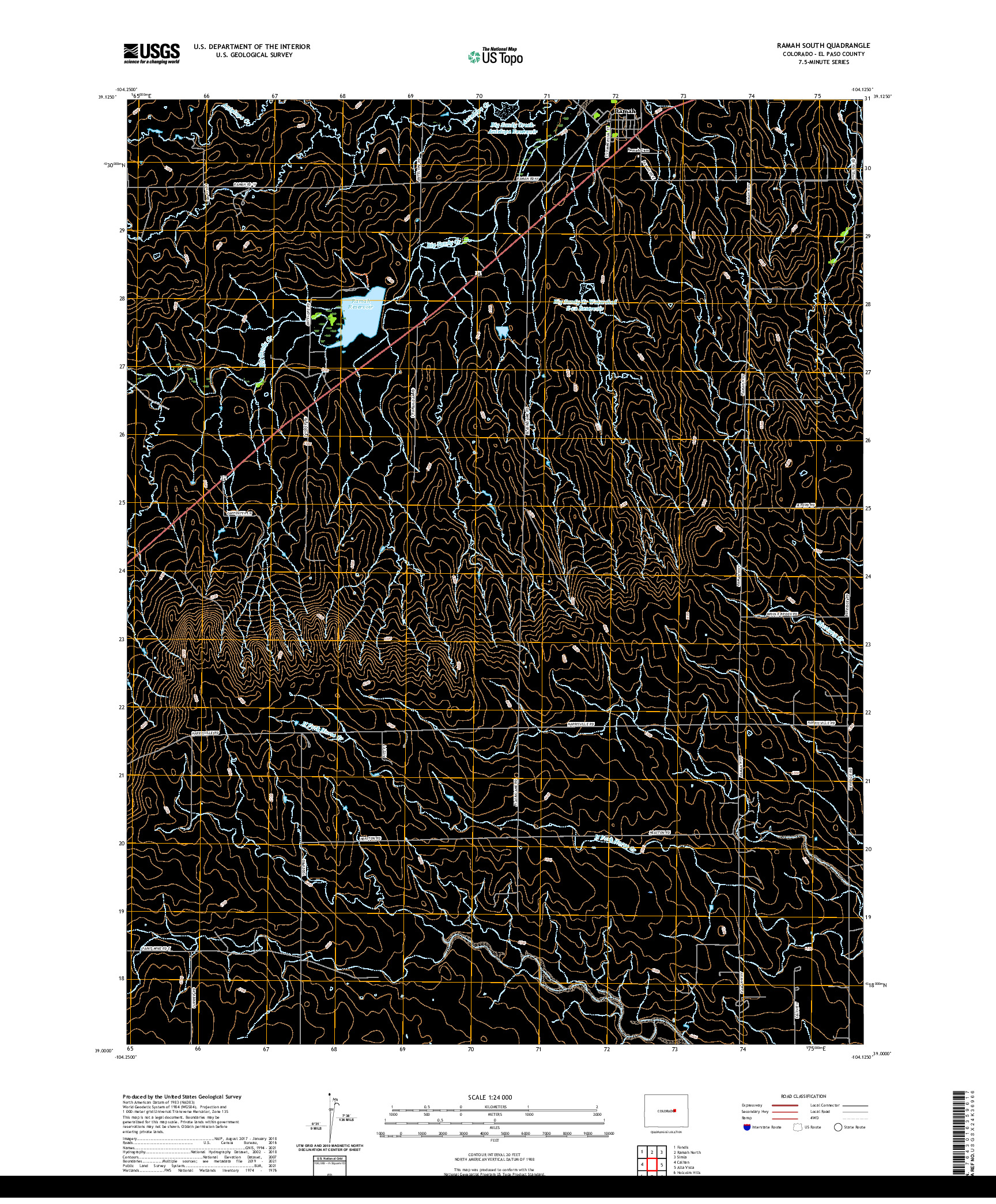 US TOPO 7.5-MINUTE MAP FOR RAMAH SOUTH, CO