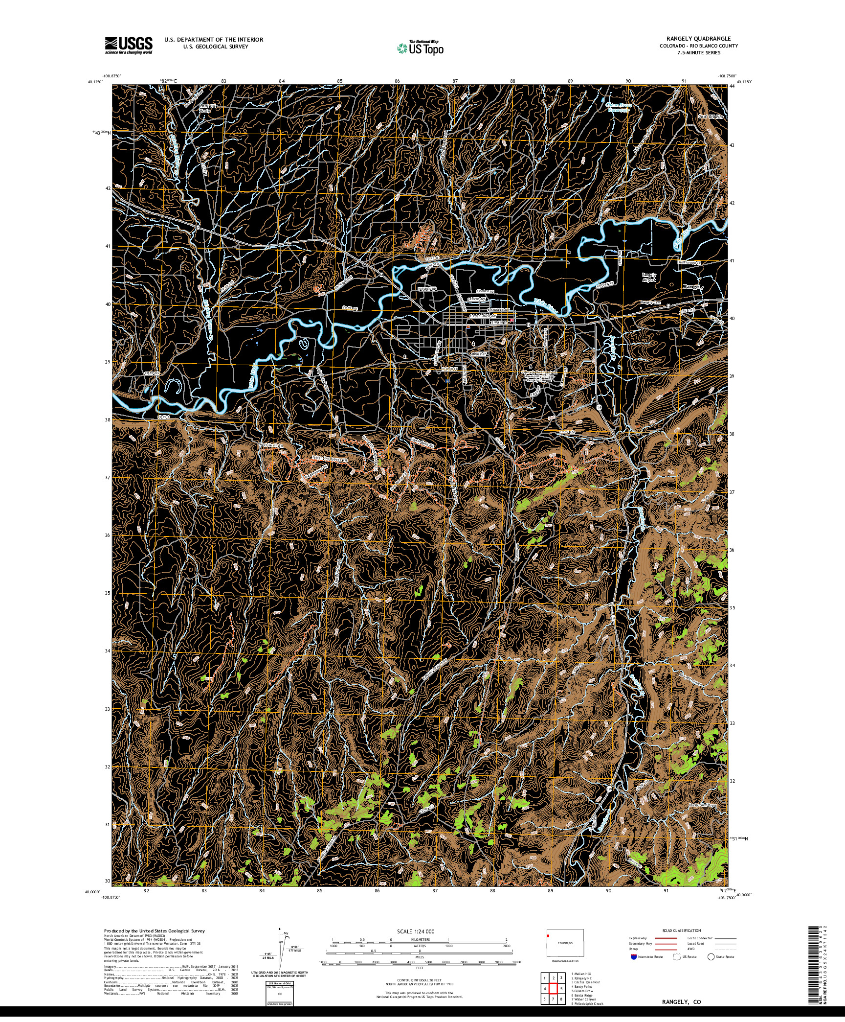 US TOPO 7.5-MINUTE MAP FOR RANGELY, CO