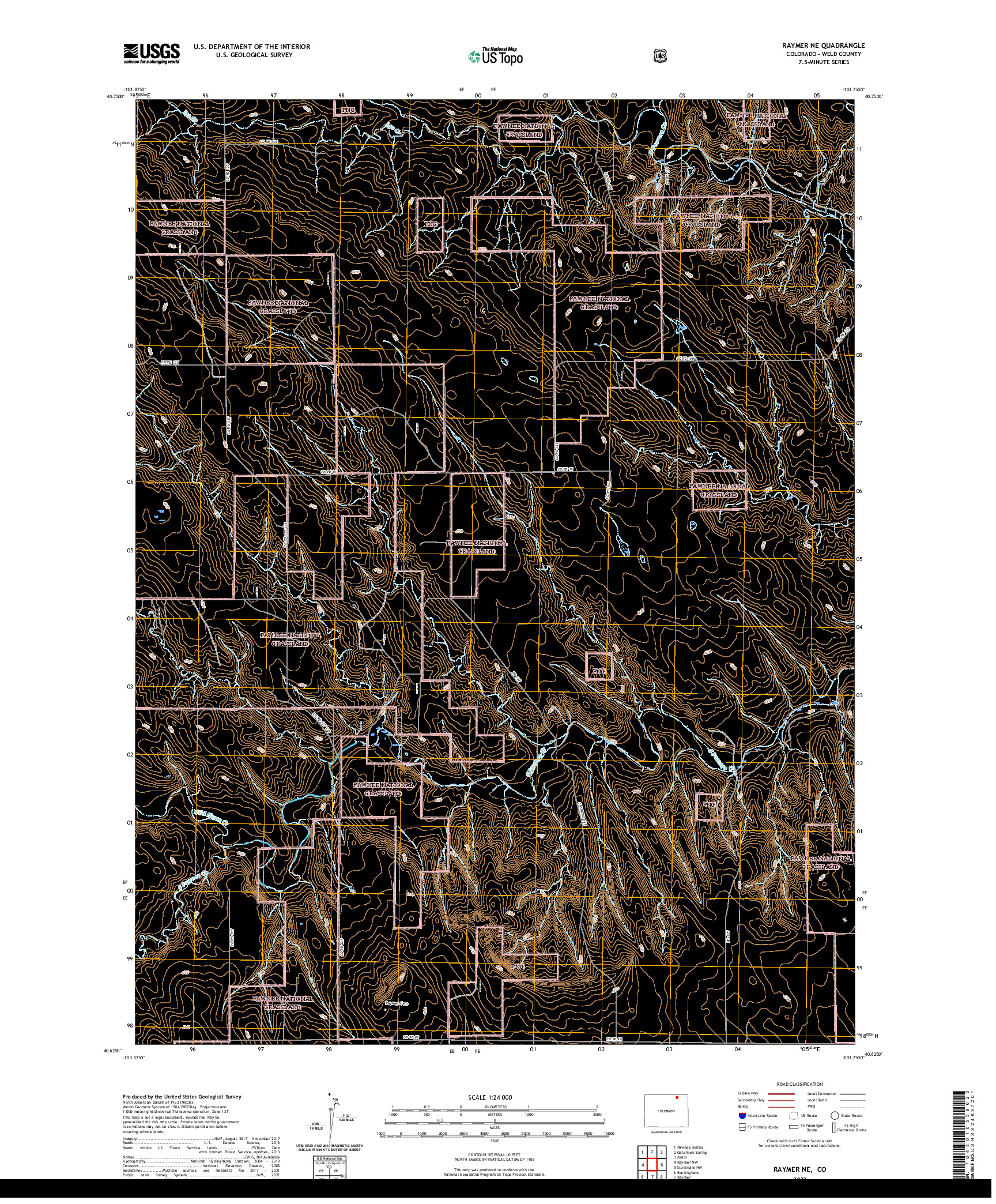 US TOPO 7.5-MINUTE MAP FOR RAYMER NE, CO