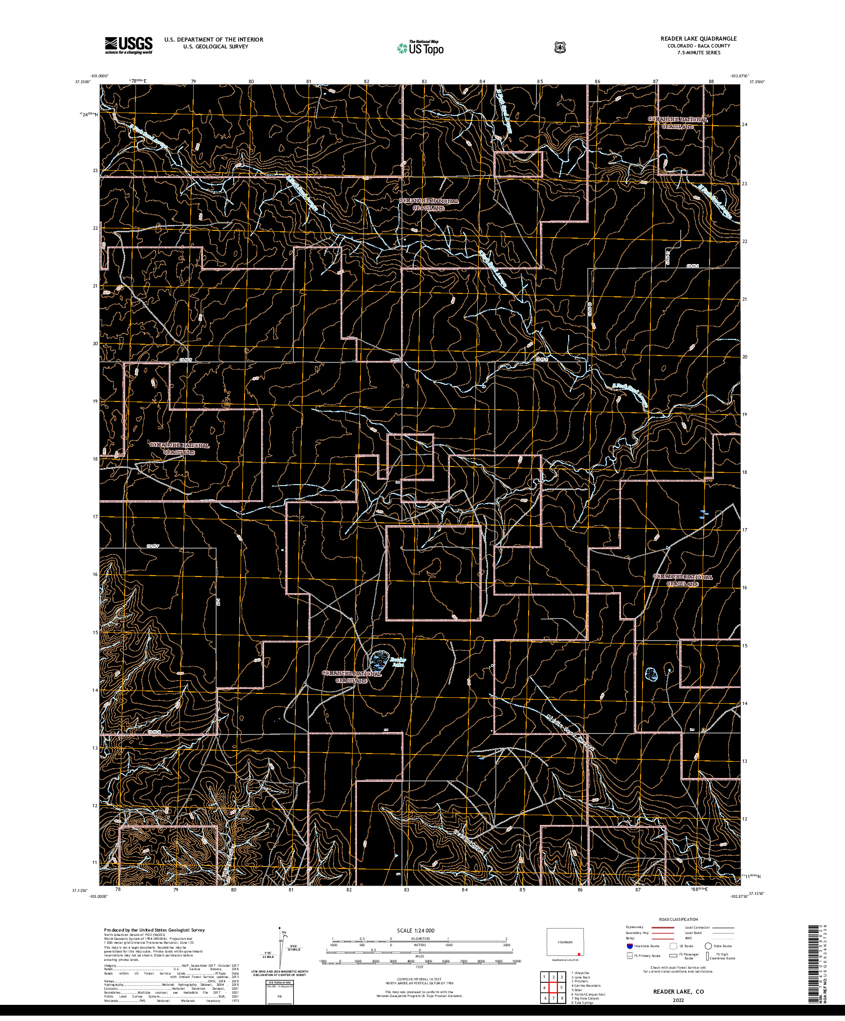US TOPO 7.5-MINUTE MAP FOR READER LAKE, CO