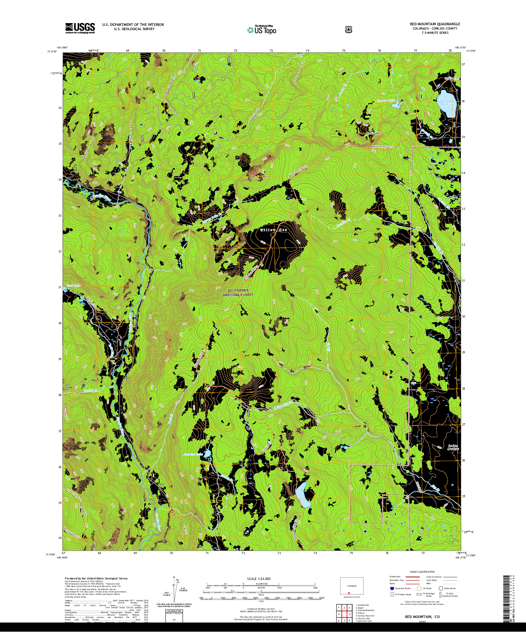 US TOPO 7.5-MINUTE MAP FOR RED MOUNTAIN, CO