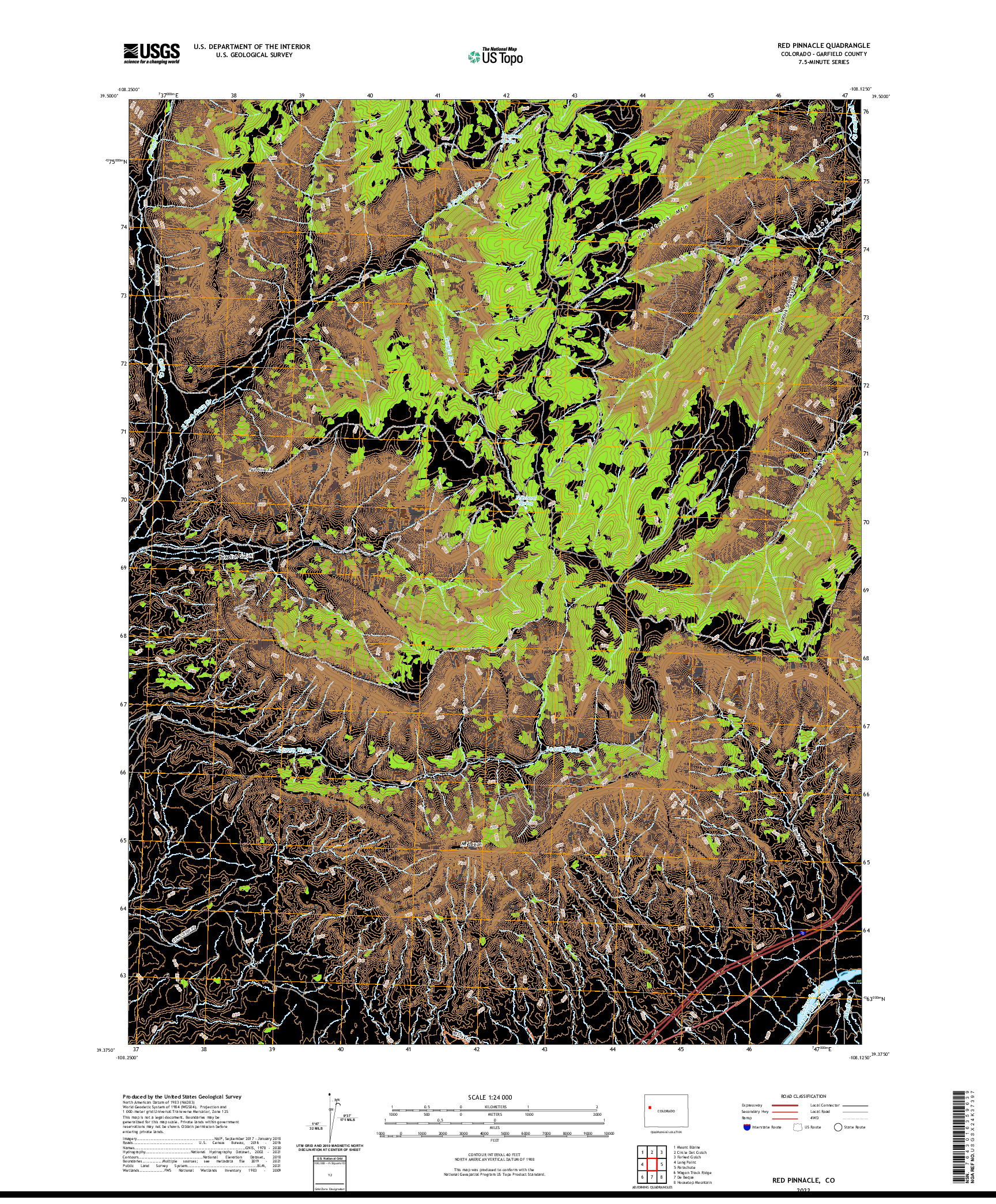 US TOPO 7.5-MINUTE MAP FOR RED PINNACLE, CO