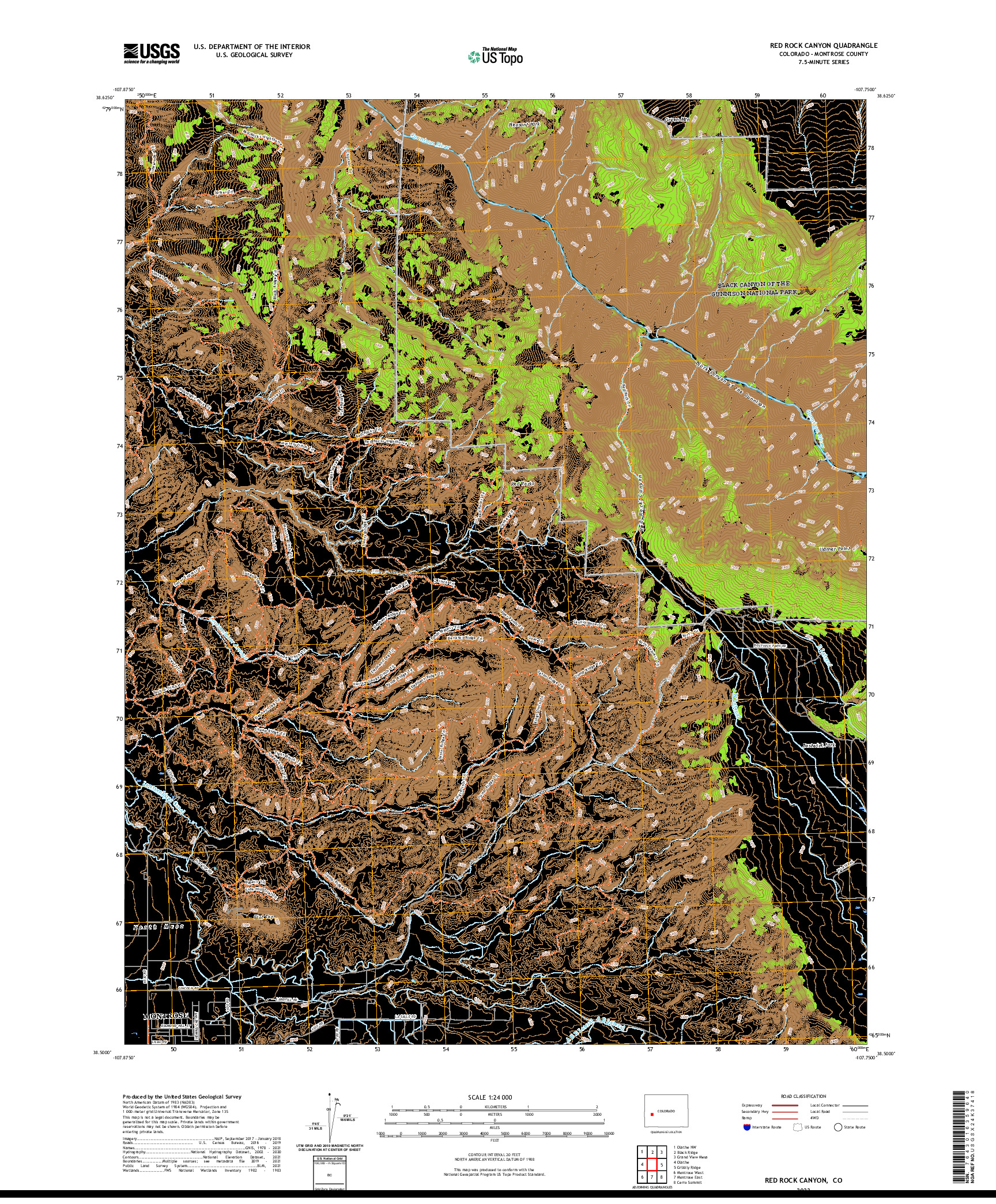 US TOPO 7.5-MINUTE MAP FOR RED ROCK CANYON, CO