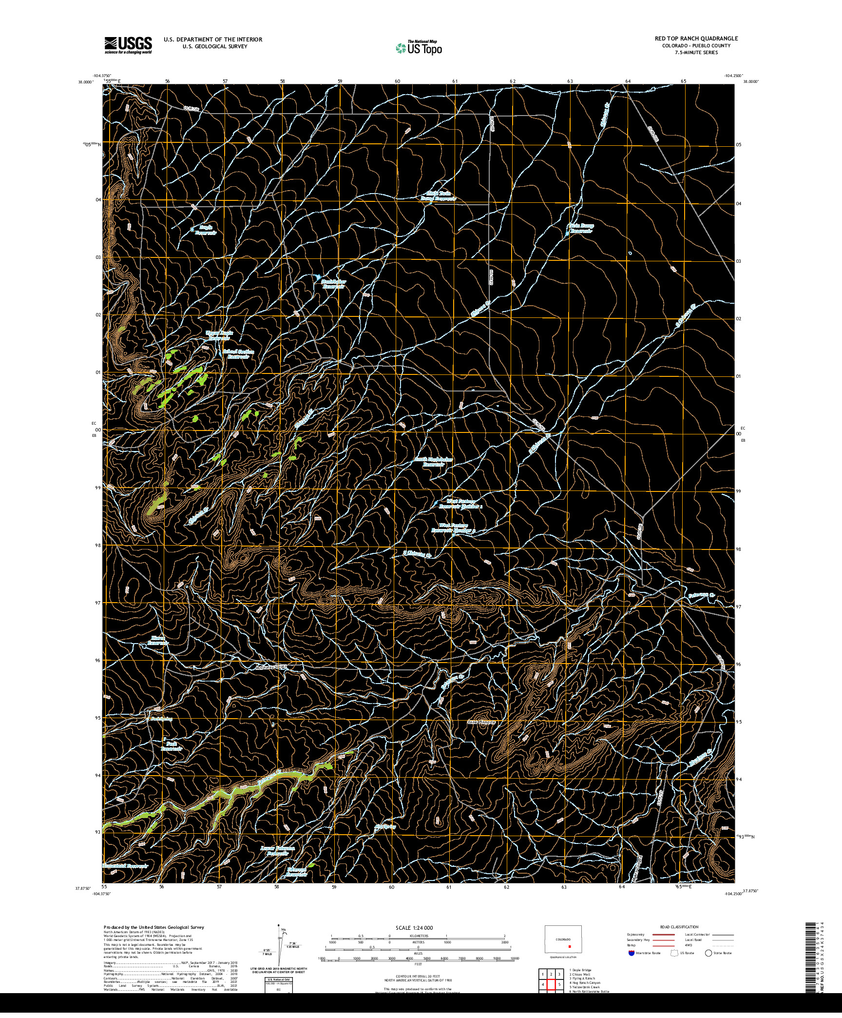 US TOPO 7.5-MINUTE MAP FOR RED TOP RANCH, CO