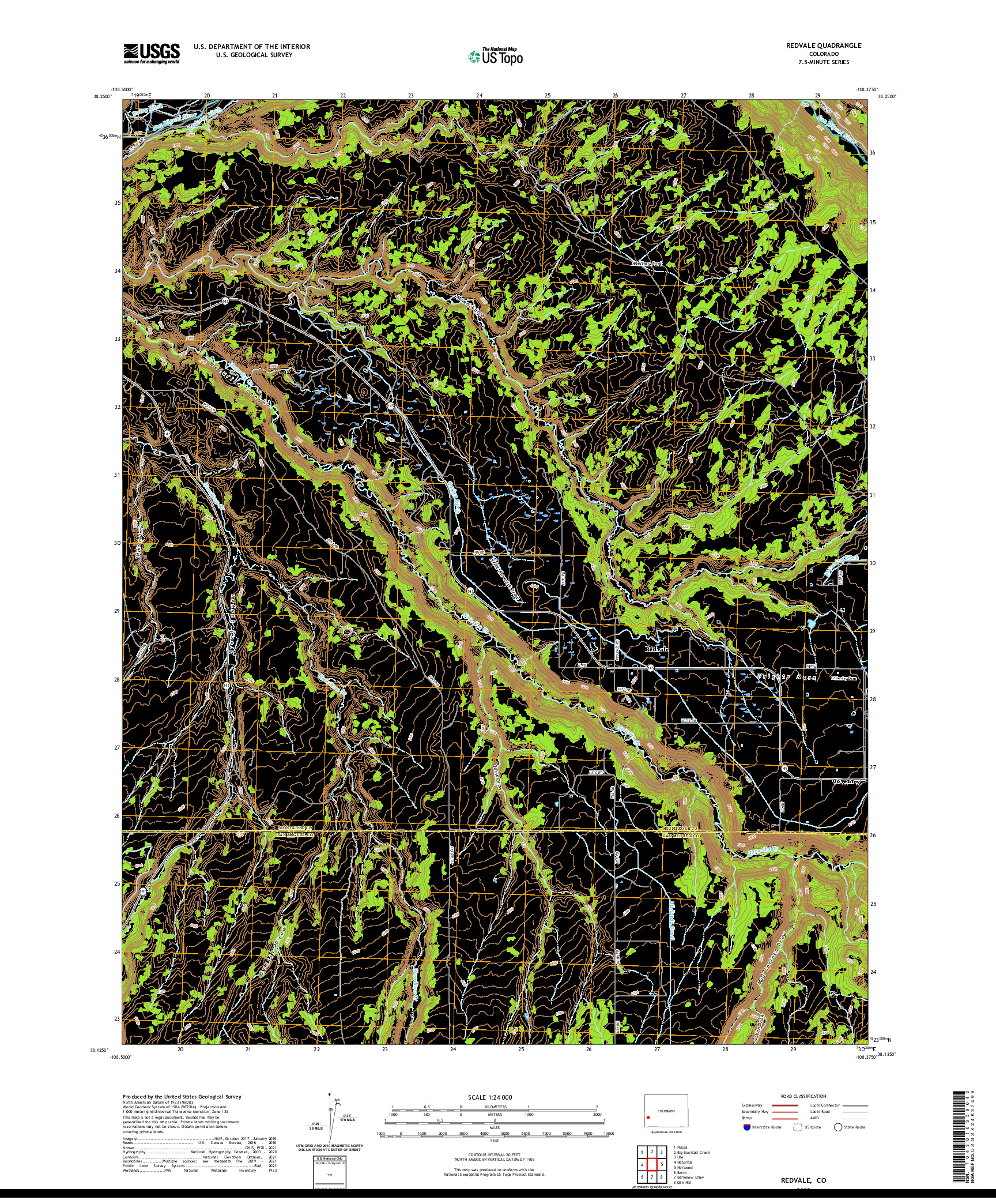 US TOPO 7.5-MINUTE MAP FOR REDVALE, CO