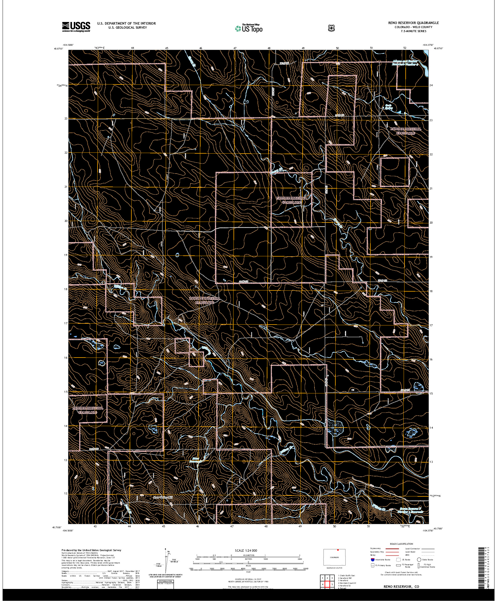 US TOPO 7.5-MINUTE MAP FOR RENO RESERVOIR, CO