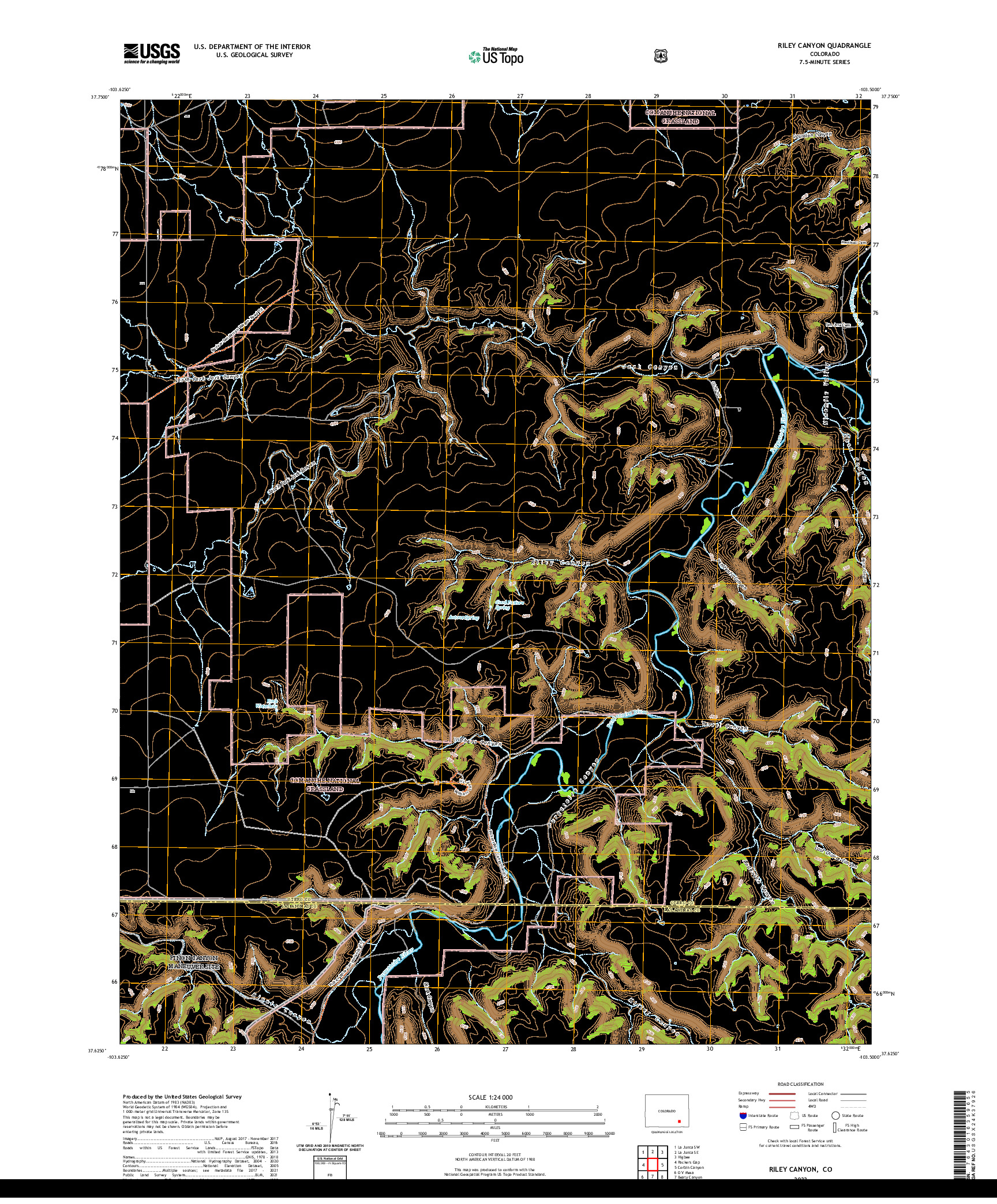 US TOPO 7.5-MINUTE MAP FOR RILEY CANYON, CO