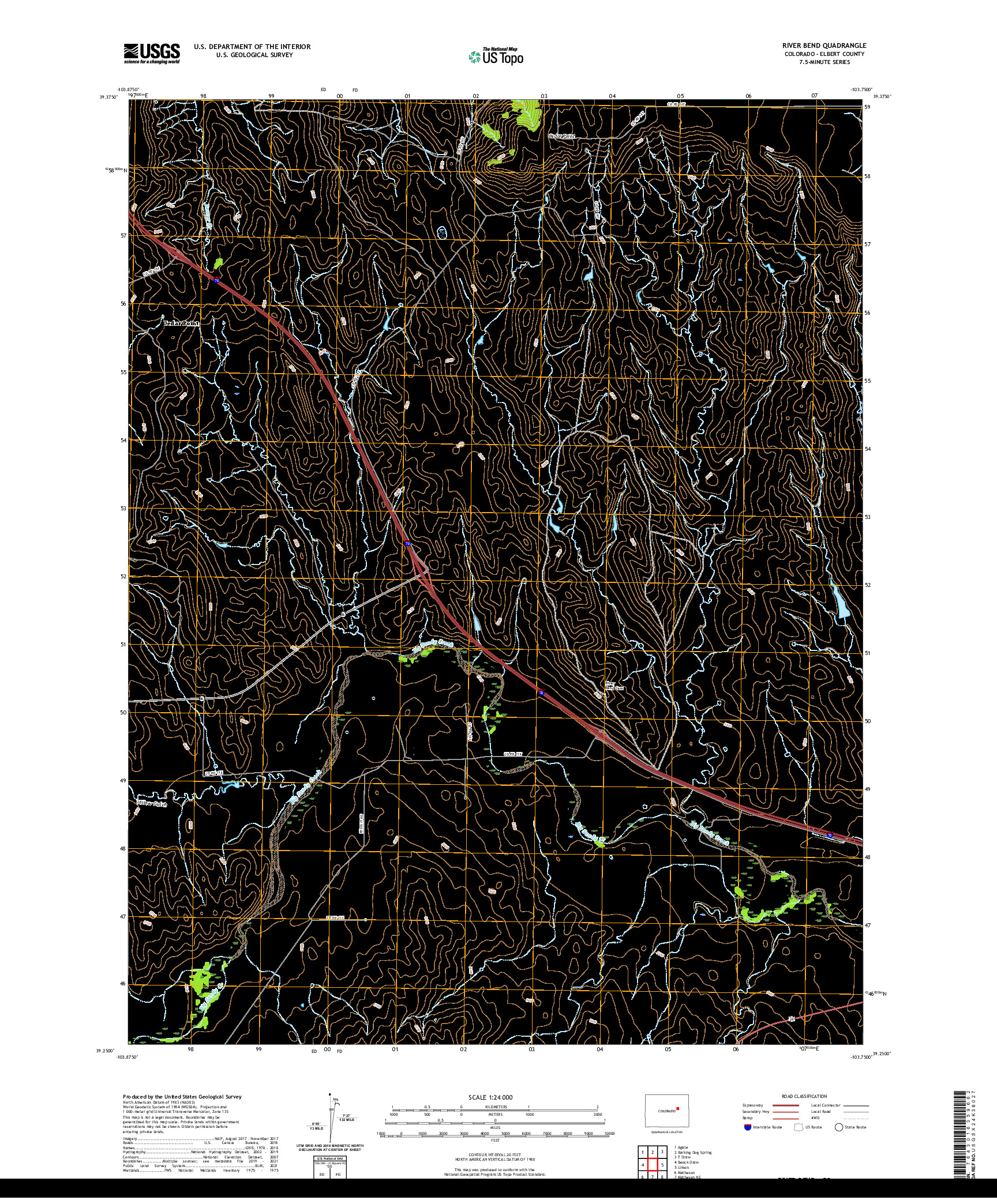US TOPO 7.5-MINUTE MAP FOR RIVER BEND, CO